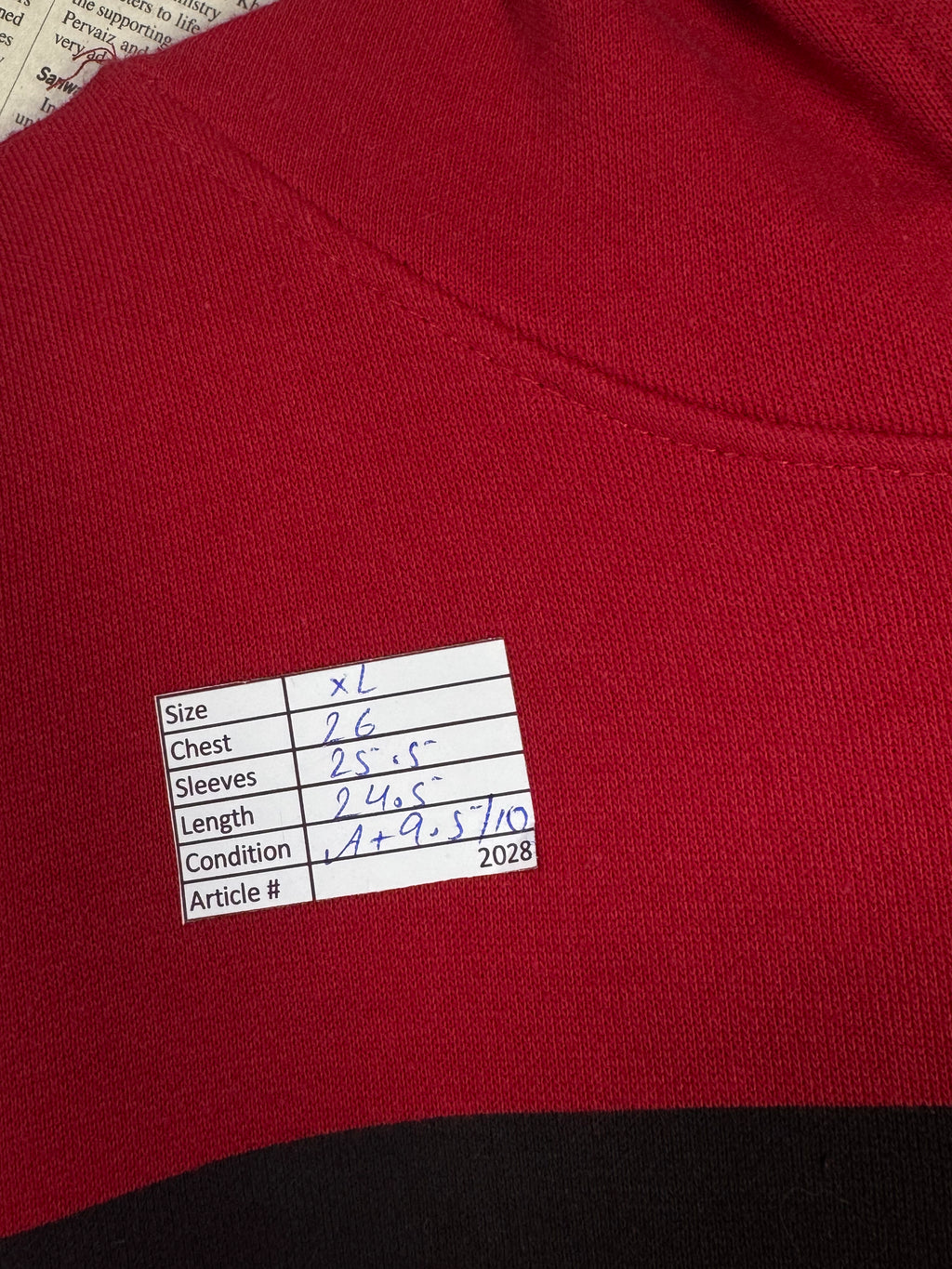 DKNY® XL | Chest: 26" | Red | Hoodie | Inner: Fleece | 2028 - Genuine Maal