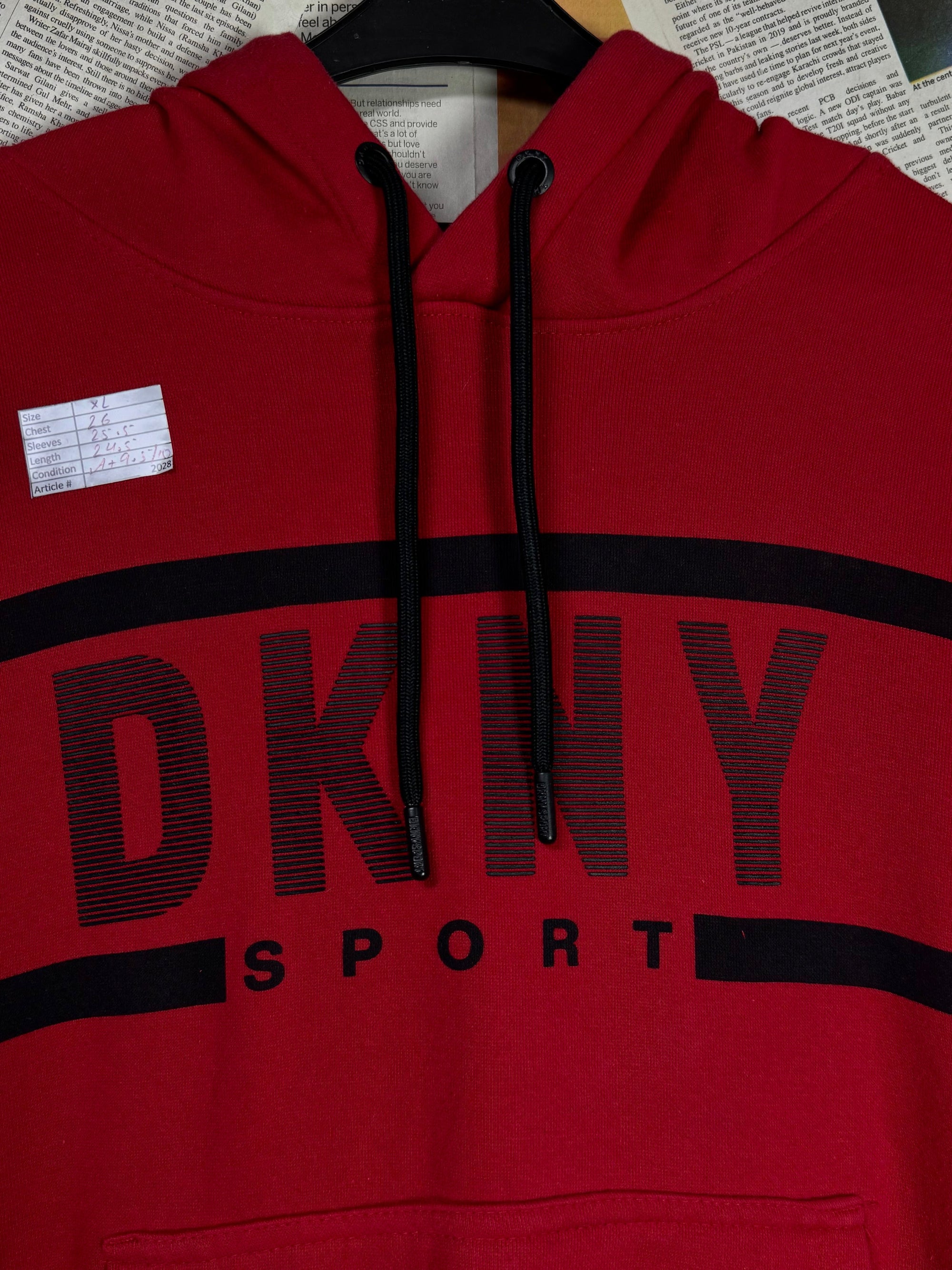 DKNY® XL | Chest: 26" | Red | Hoodie | Inner: Fleece | 2028 - Genuine Maal