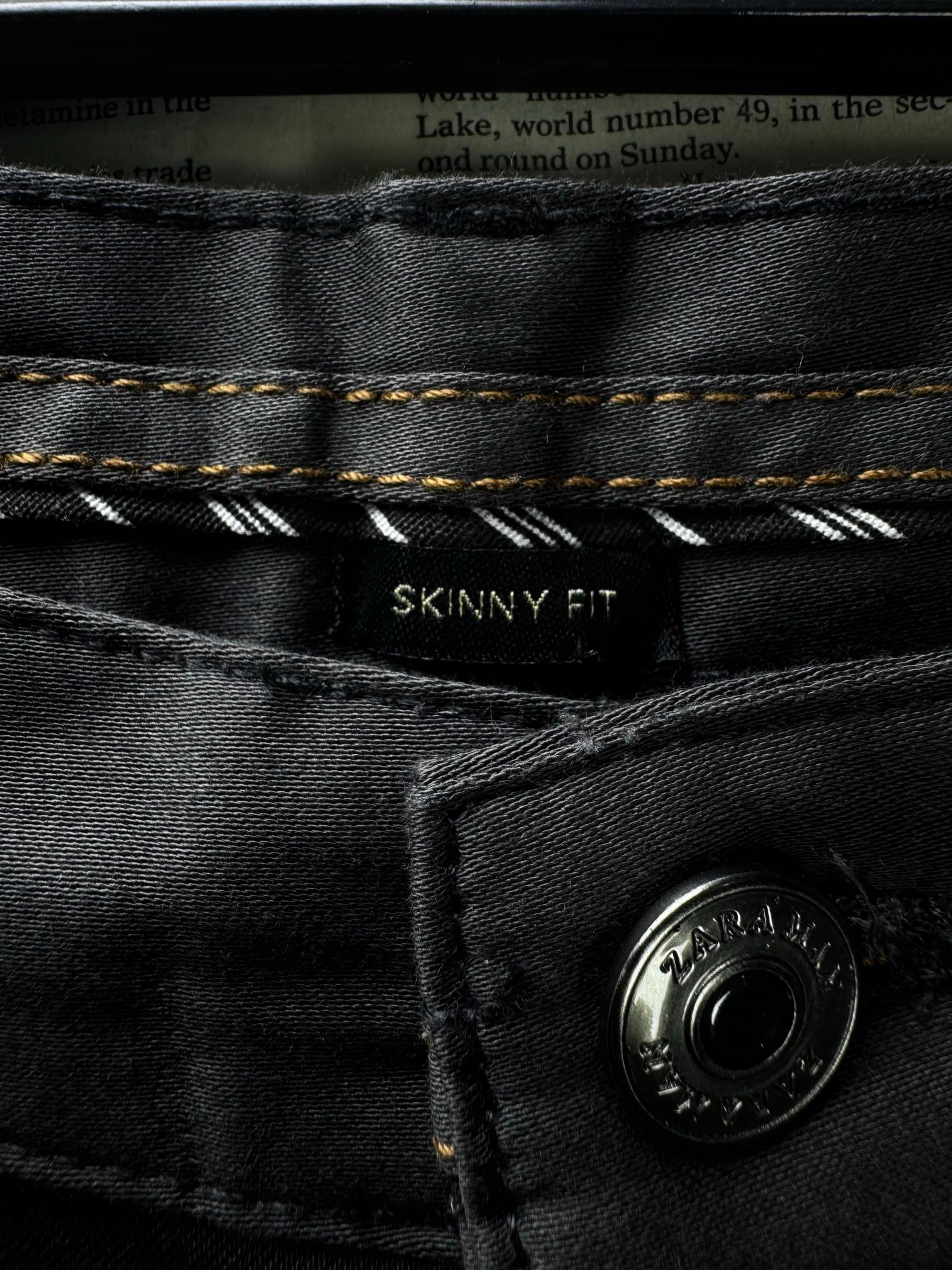 Zara® Waist: 30" | Charcoal Black | Skinny Fit Chino Pant | Cotton-Elastane | M4 - 2532 - Genuine Maal