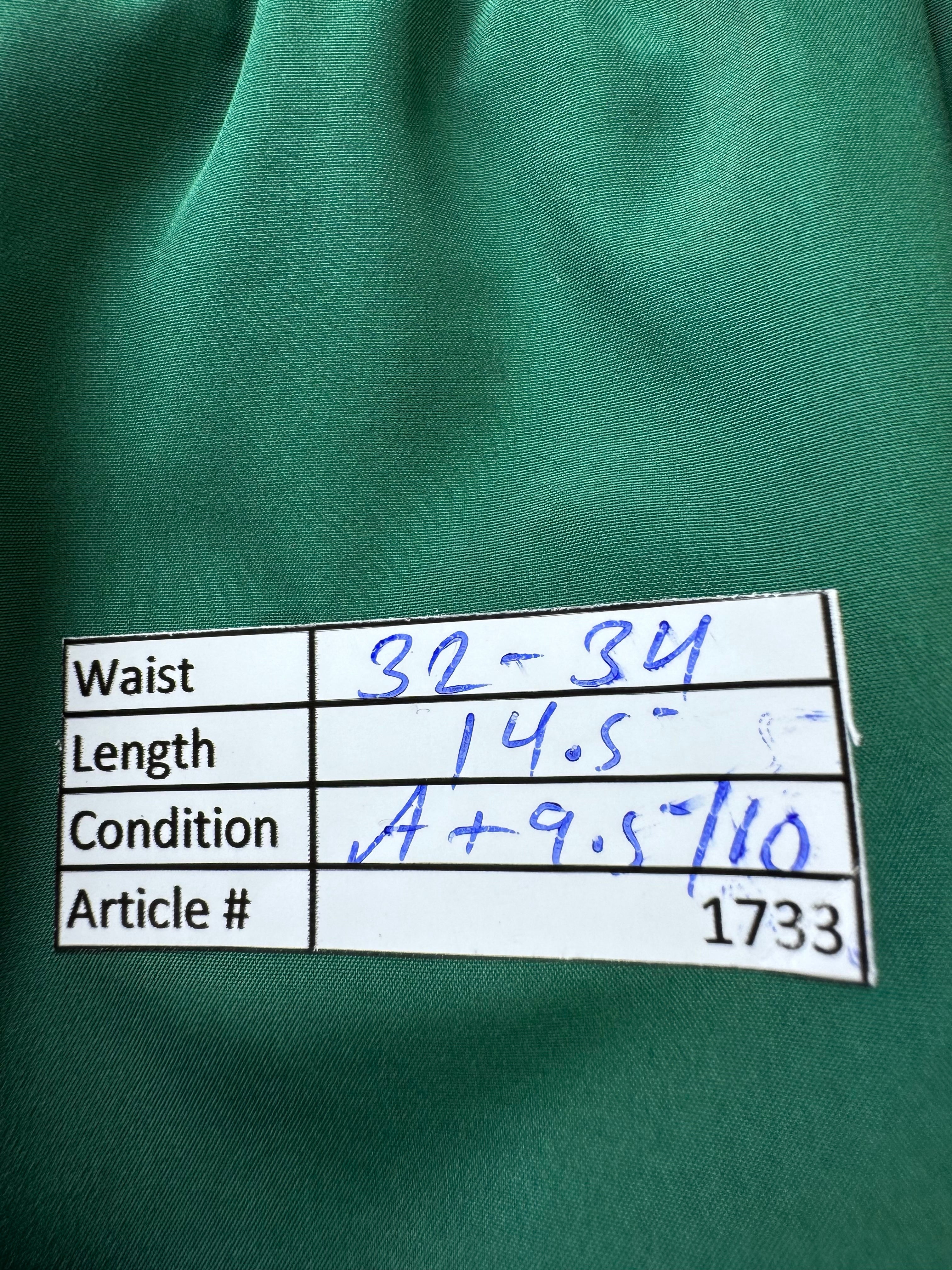 ® Waist: 32" to 34" | Green | Swim Shorts | Poly | 1733 - Genuine Maal