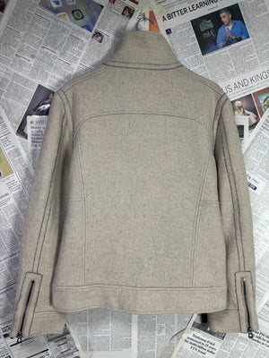 SELECTED® Small | Chest: 21" | Beige | Jacket | Wool Blend | 2041 - Genuine Maal