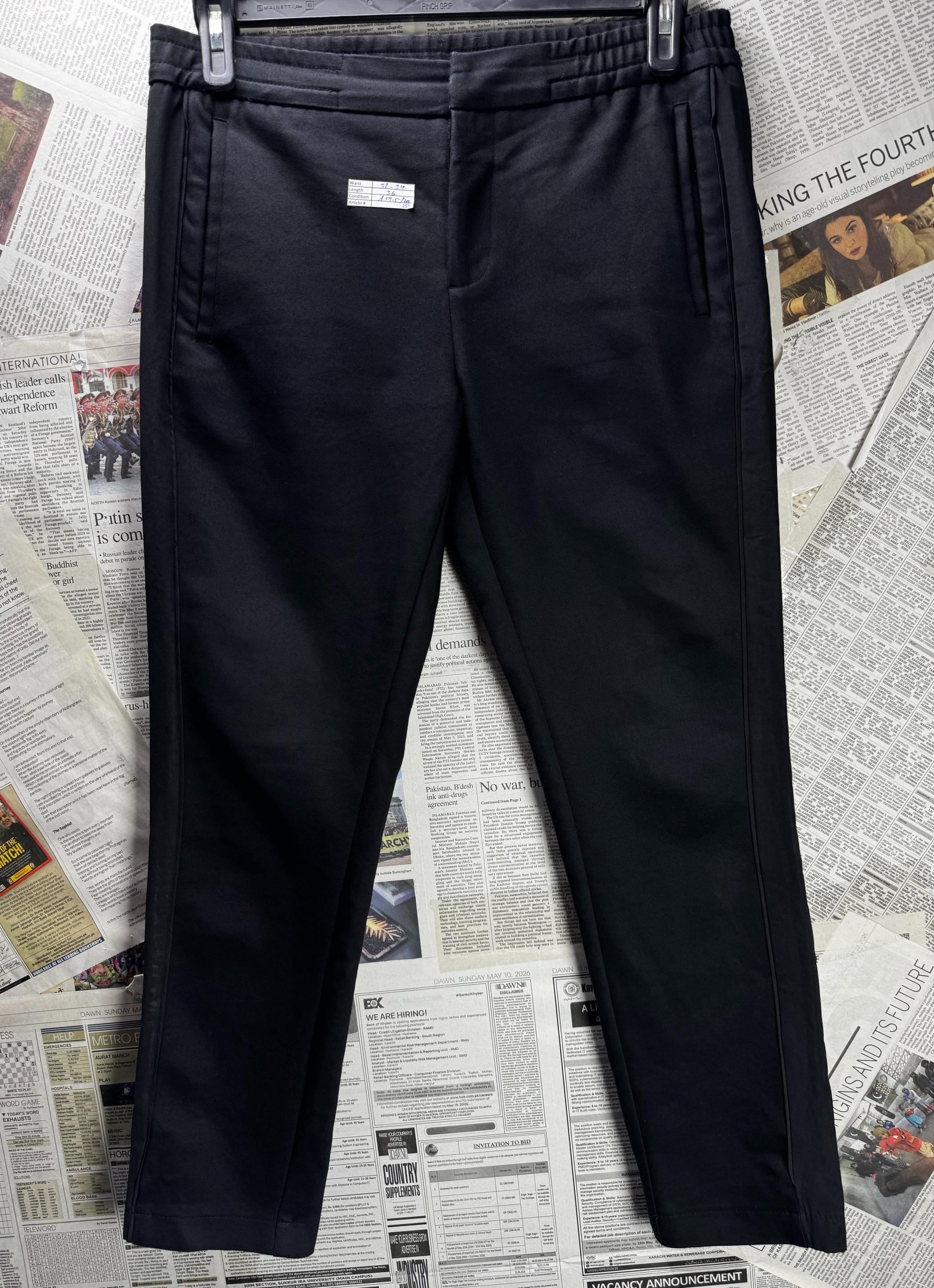 River Island® Waist: 32" to 34" | Black | Chino Pants | Polyamide-Cotton-Elastane | M4 - 2530 - Genuine Maal
