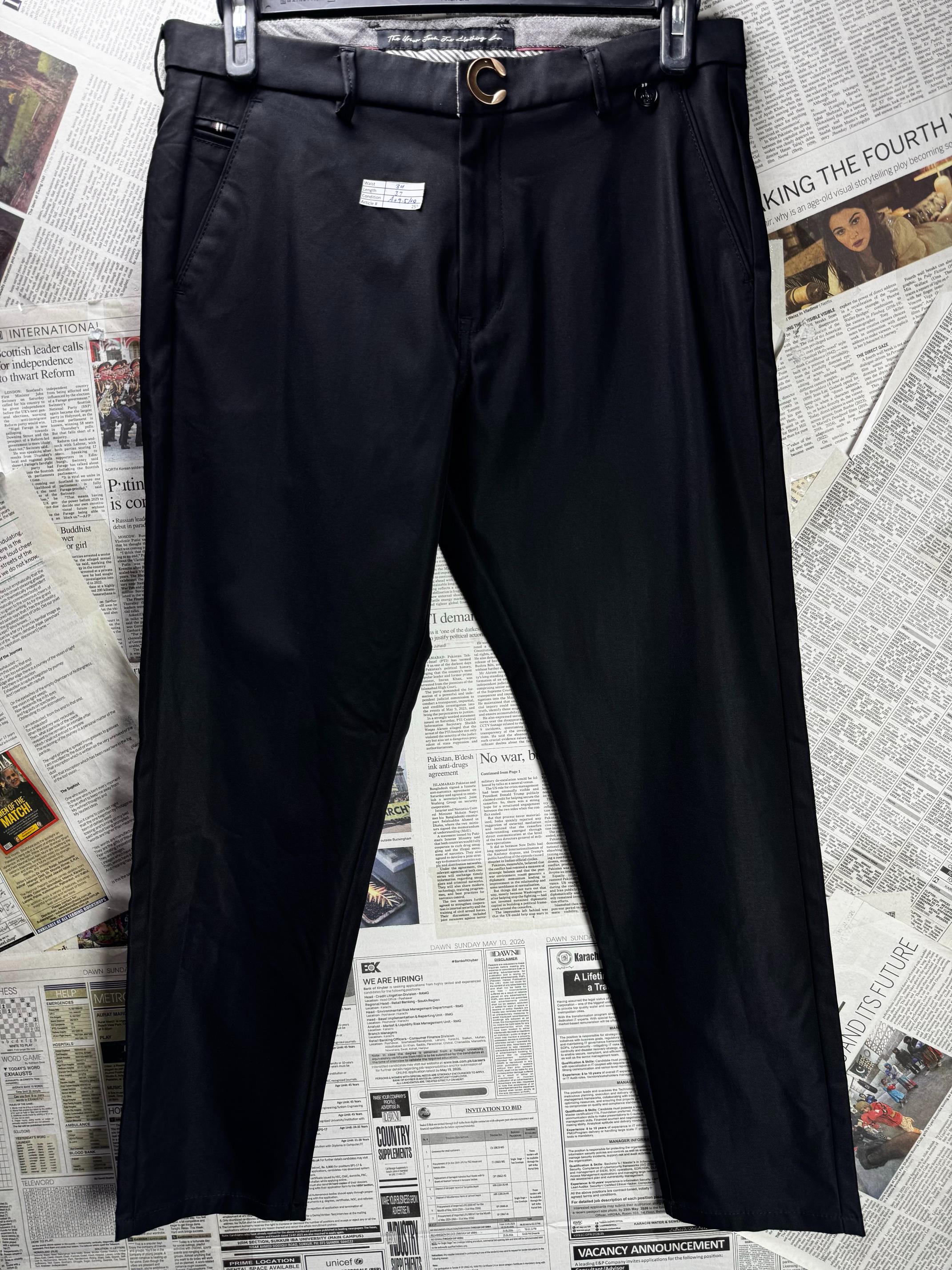 The Urban Jack Ins Clothing Co.® Waist: 34" | Black | Chino Pants | M4 - 2535 - Genuine Maal