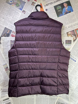 Uniqlo® Medium | Chest: 21.5" | Wine | Sleeveless Puffer Jacket | Grey Duck Down/Feather Filling | 1749 - Genuine Maal