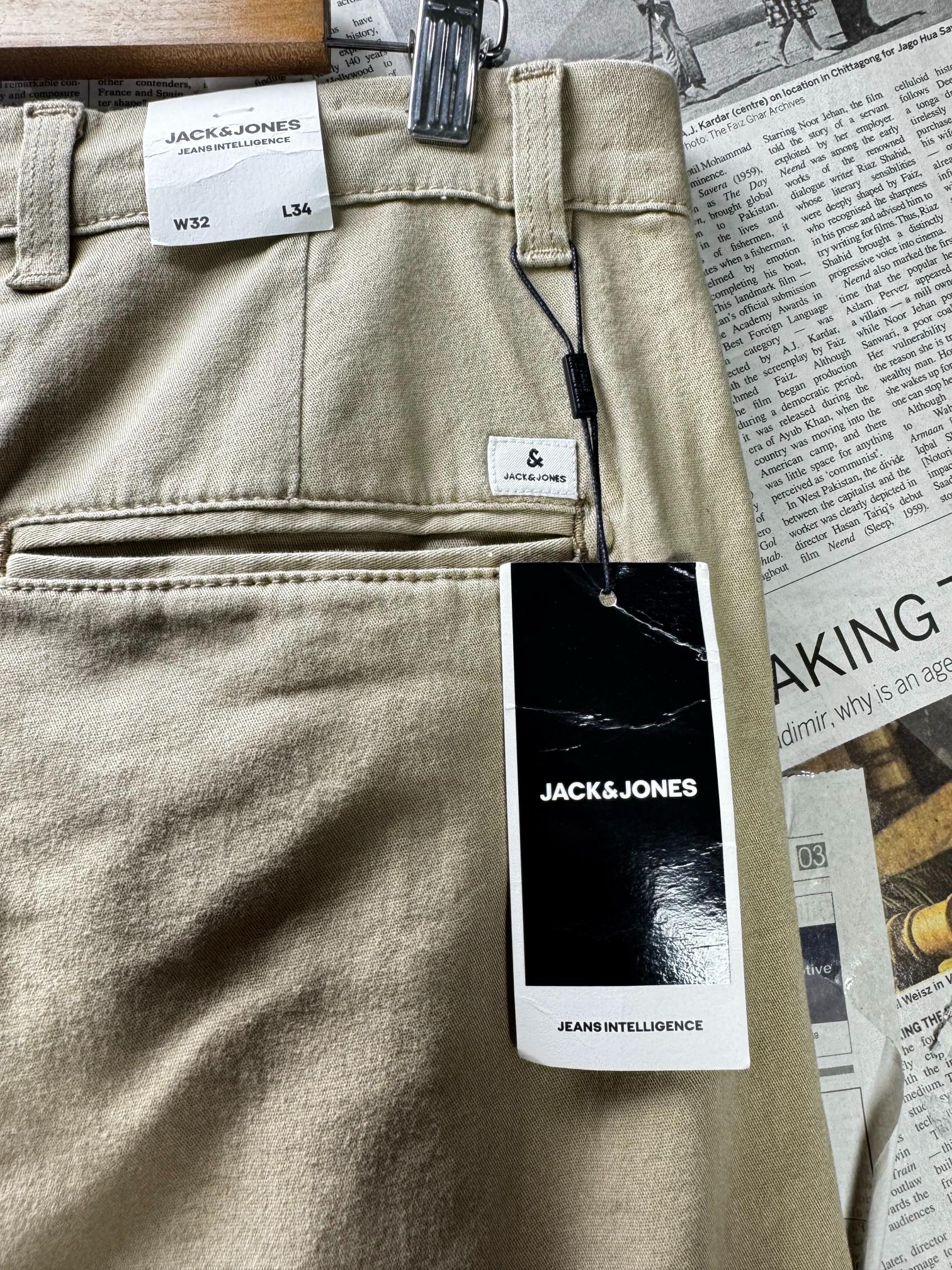 Jack&Jones® Waist: 32" | Tan | Loose Fit Chino Pants | Cotton-Elastane | M4 - 2524 - Genuine Maal