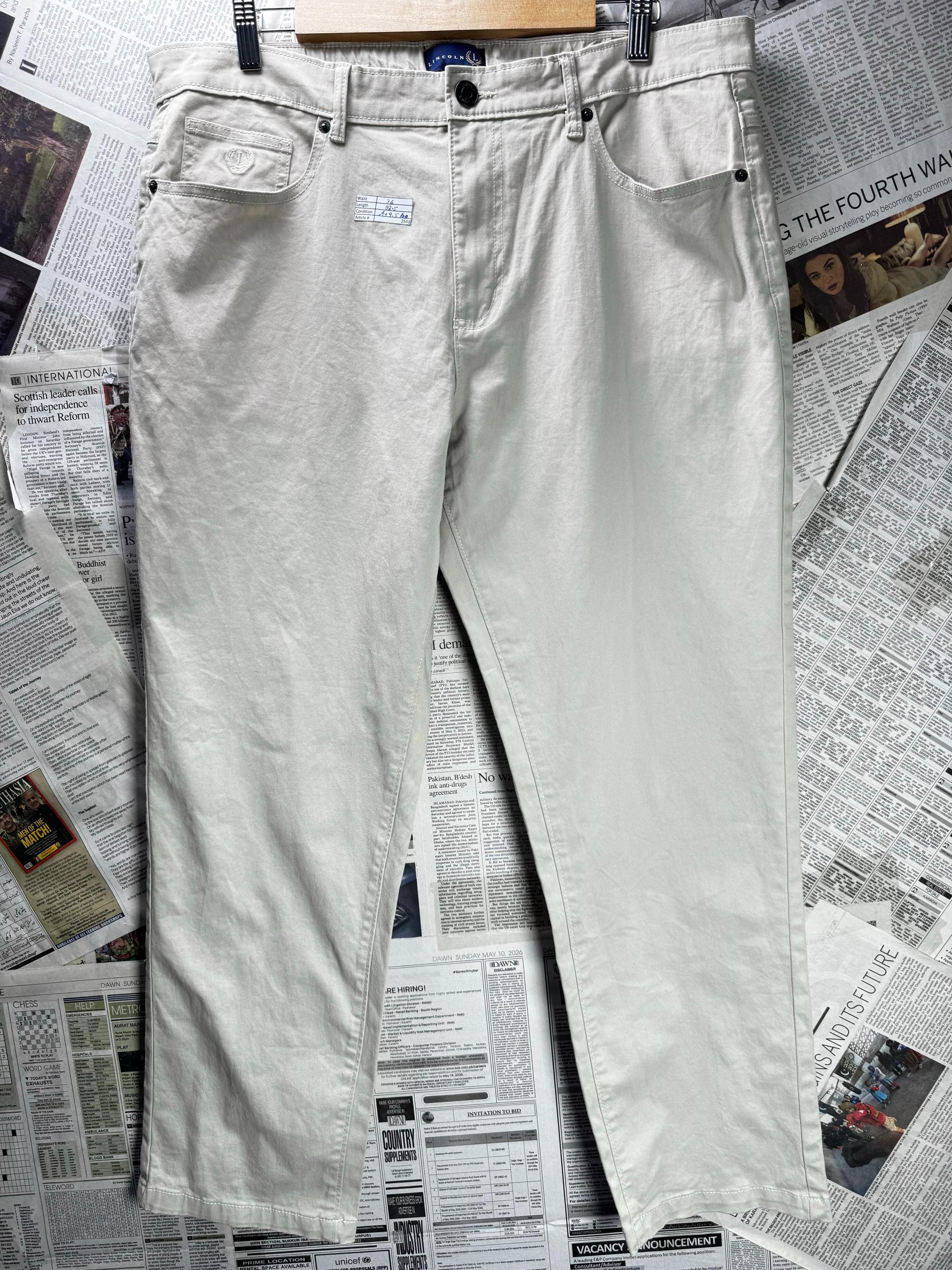 Lincoln® Waist: 36" | White | Denim Pants | Cotton-Elastane | M4 - 2540 - Genuine Maal