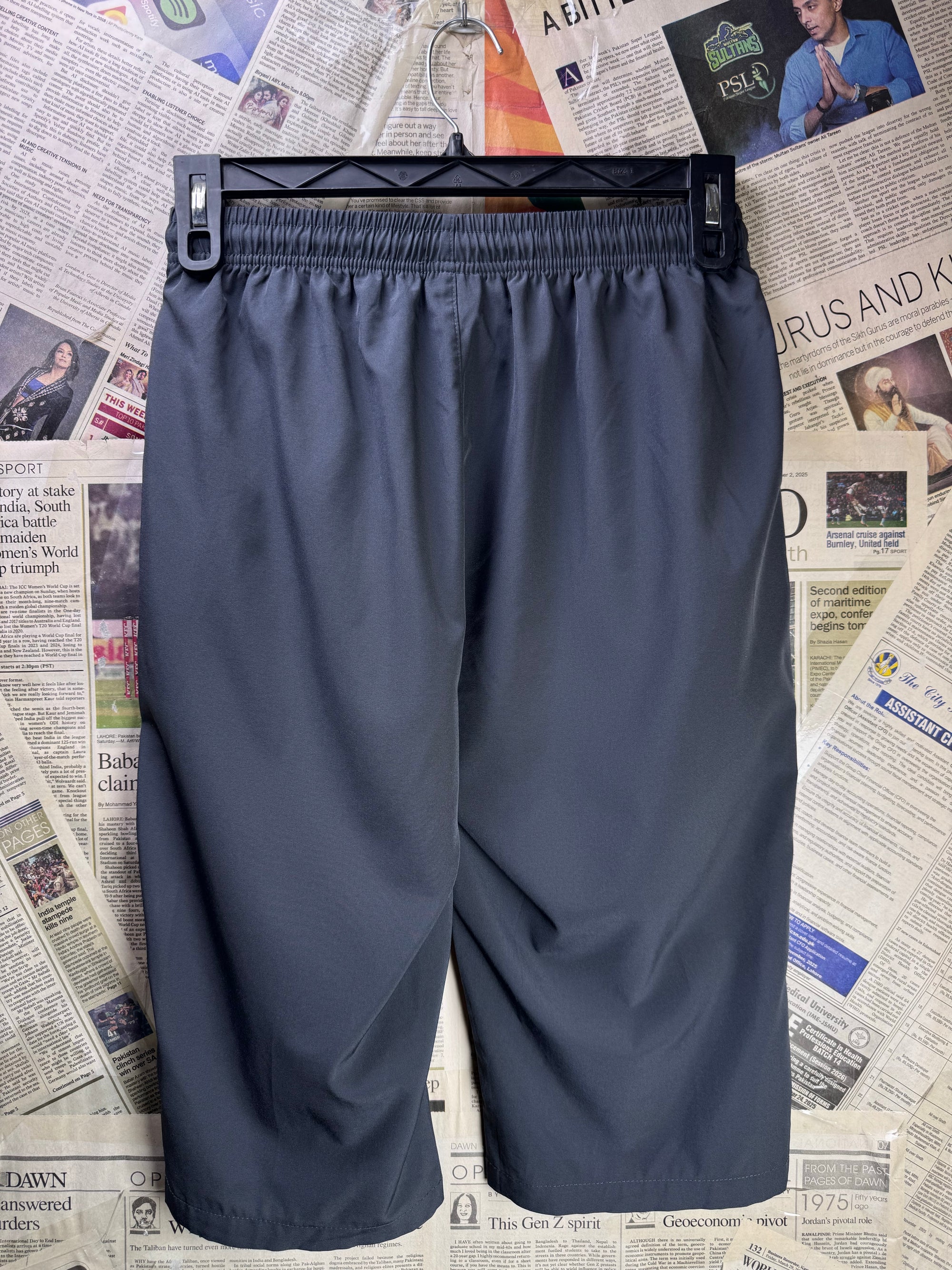 Aeknise® Waist: 28" to 30" | Grey | 3 Quarter Sports Shorts | Poly | 1731 - Genuine Maal