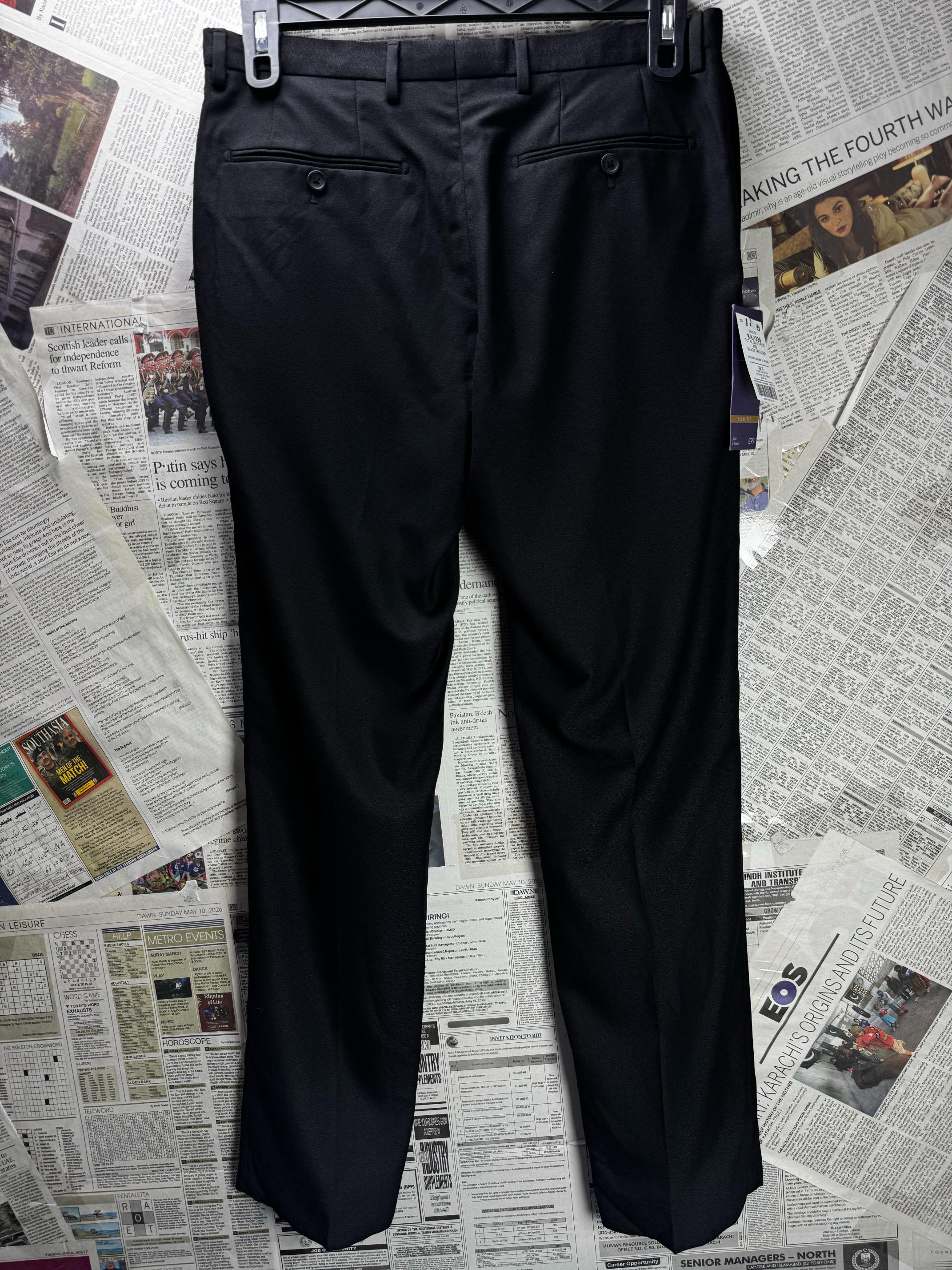 Next® Waist: 32" | Black | Slim Fit Dress Pants | Poly-Viscose | M4 - 2829 - Genuine Maal