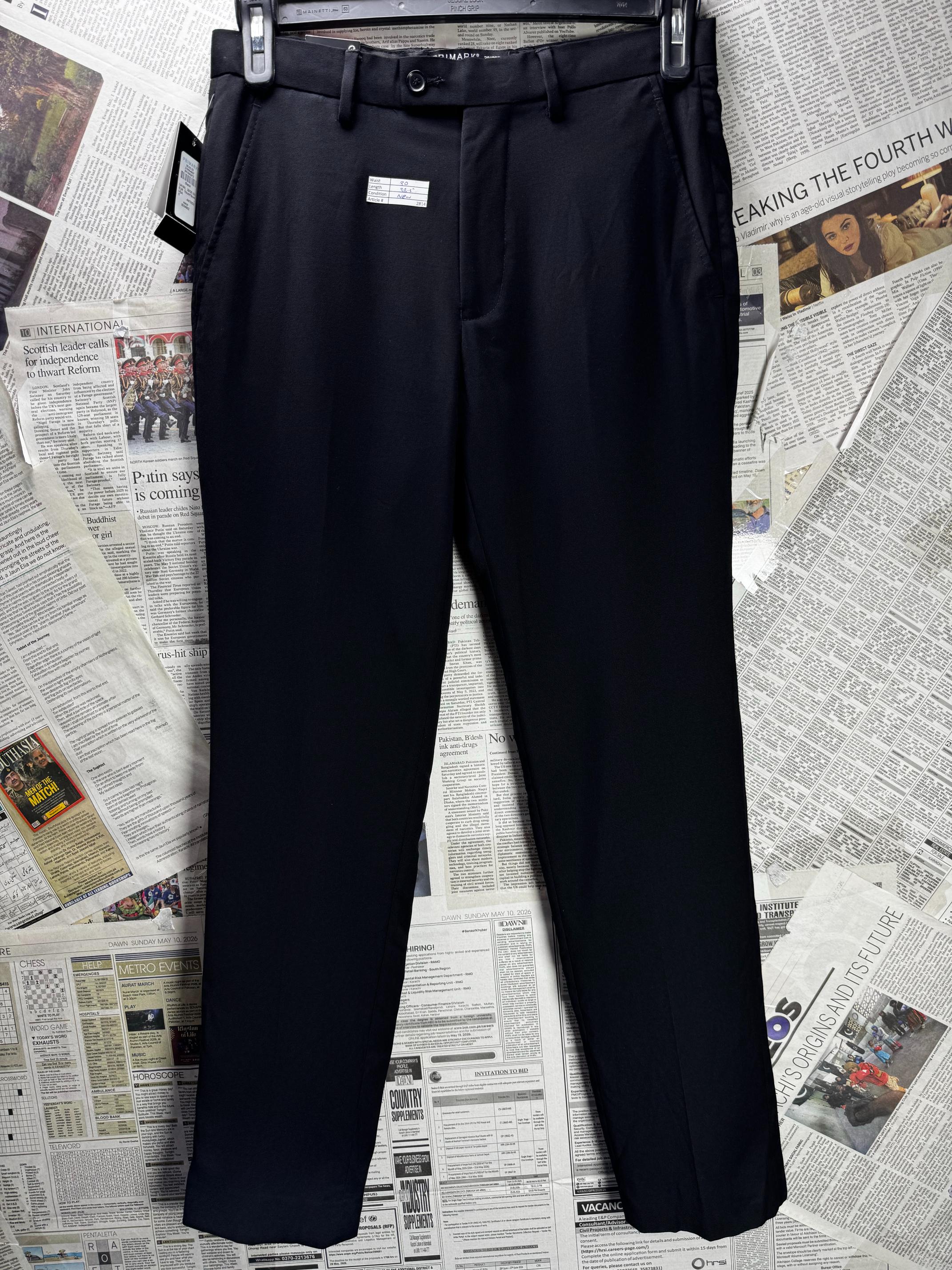 Primark® Waist: 30" | Black | Dress Pants | Poly-Viscose-Elastane | M4 - 2814 - Genuine Maal