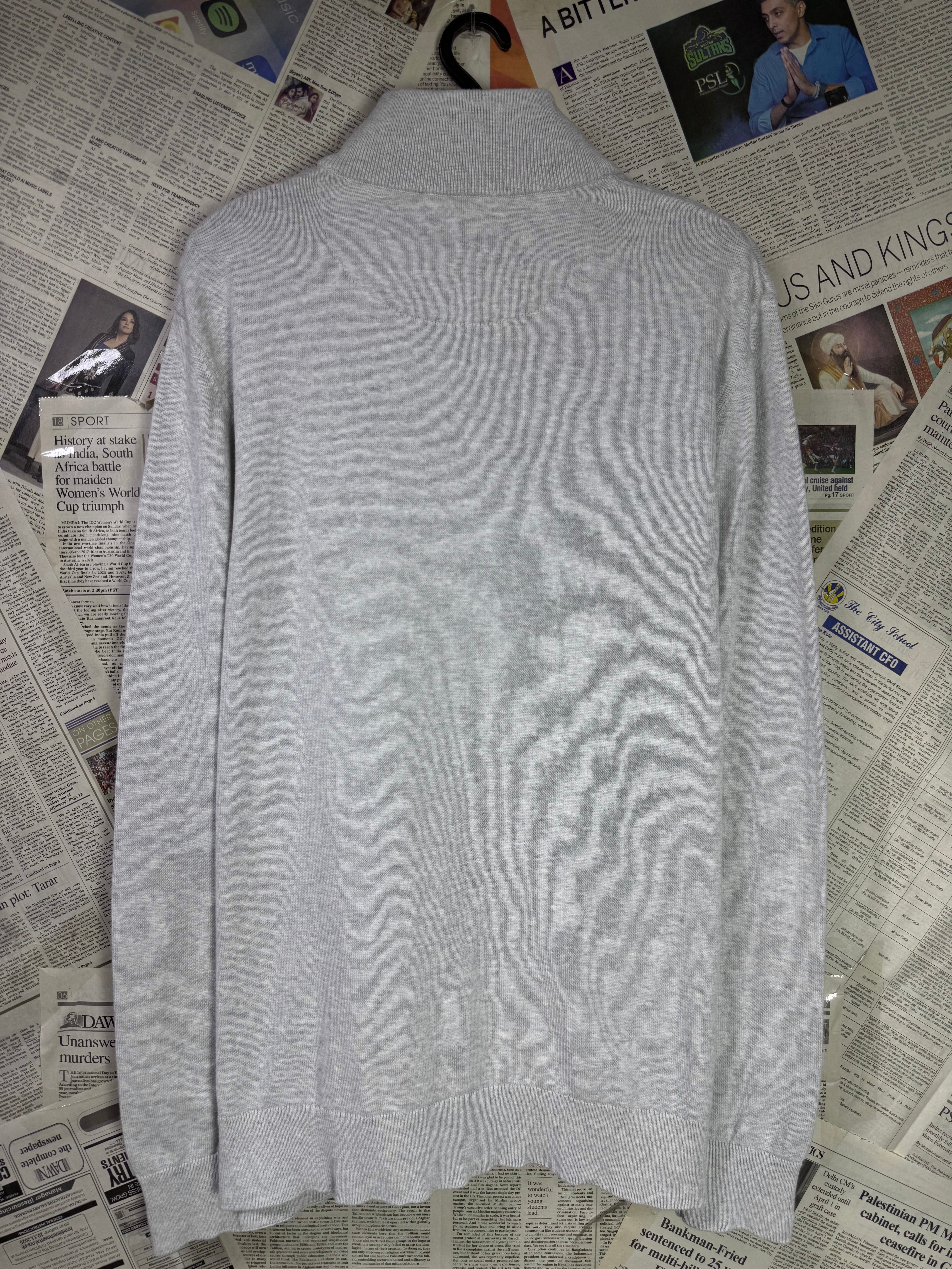 George® Medium | Chest: 22.5" | Grey | Quarter Zip Sweater with mock shirt | 2240 - Genuine Maal