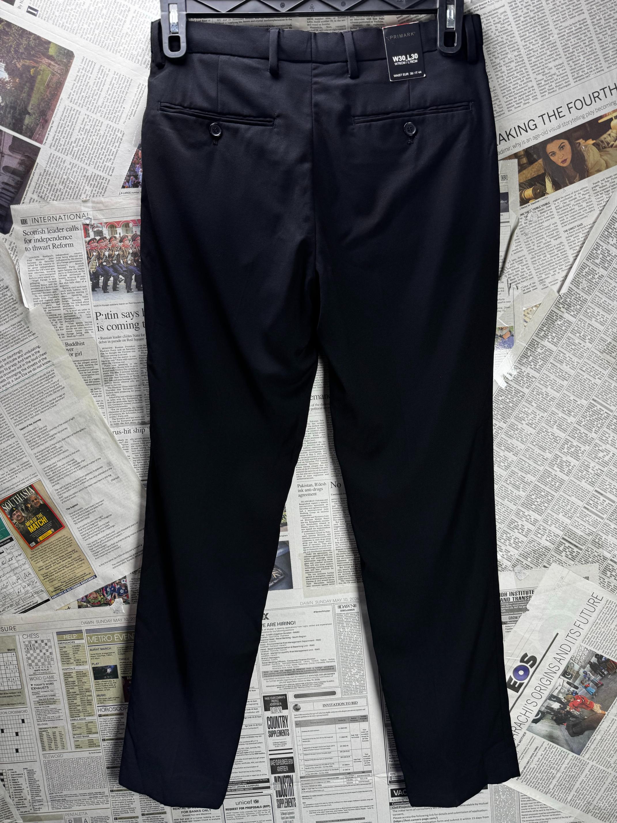 Primark® Waist: 30" | Black | Dress Pants | Poly-Viscose-Elastane | M4 - 2814 - Genuine Maal