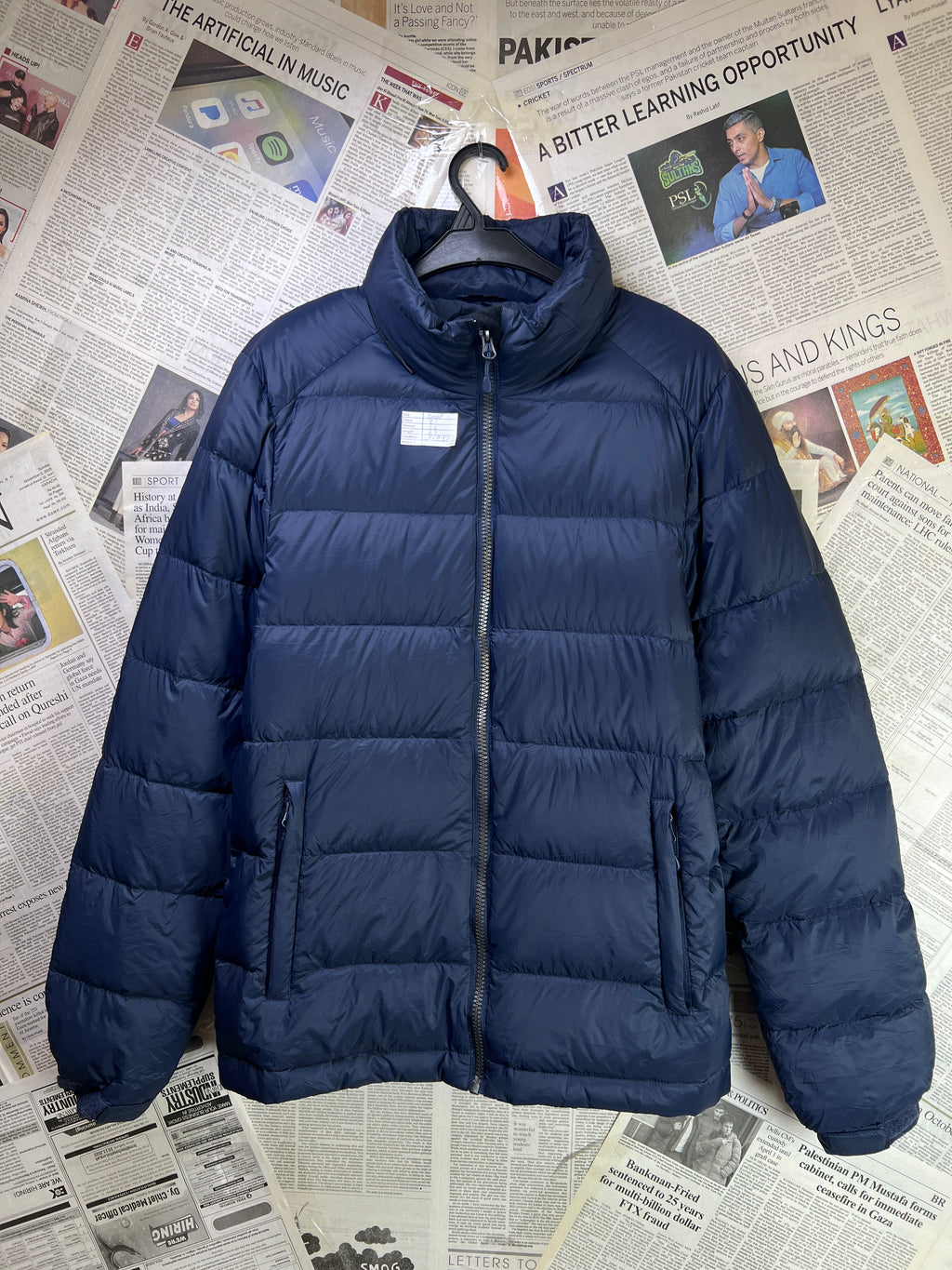 Crane® Large | Chest: 24" | Navy Blue | Puffer Jacket with convertible Hoodie | Duck Down/Feather Filling | 1762 - Genuine Maal