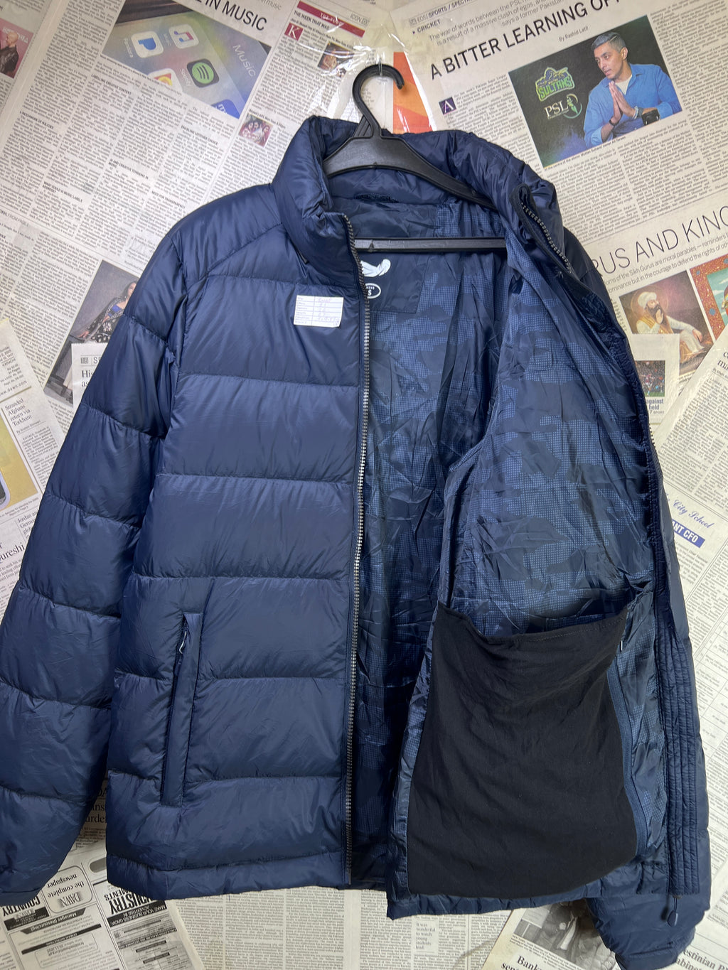 Crane® Large | Chest: 24" | Navy Blue | Puffer Jacket with convertible Hoodie | Duck Down/Feather Filling | 1762 - Genuine Maal