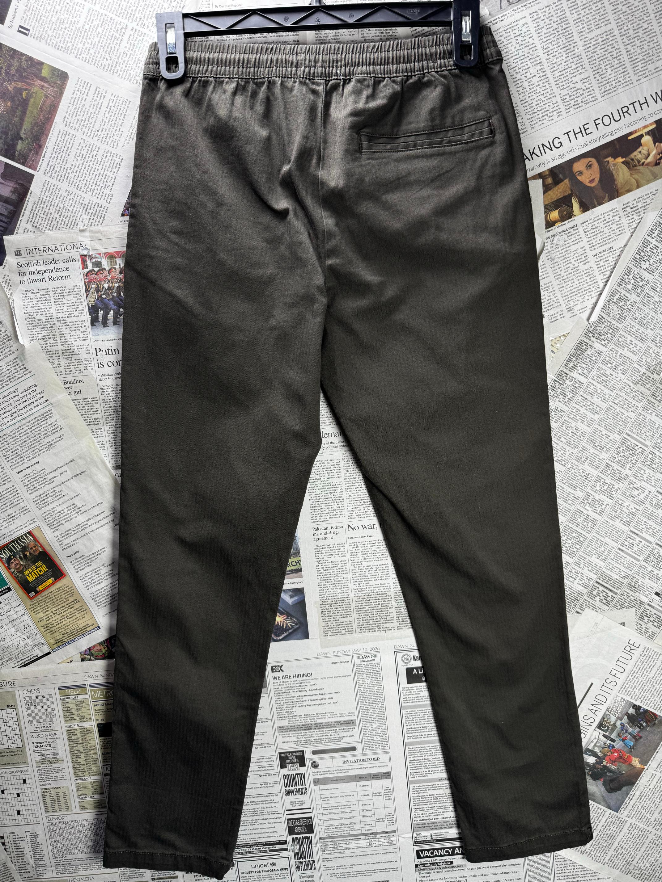 Easy® Waist: 28" to 30" | Olive Green | Slim Fit Chino Pant | Cotton-Elastane | M4 - 2832 - Genuine Maal