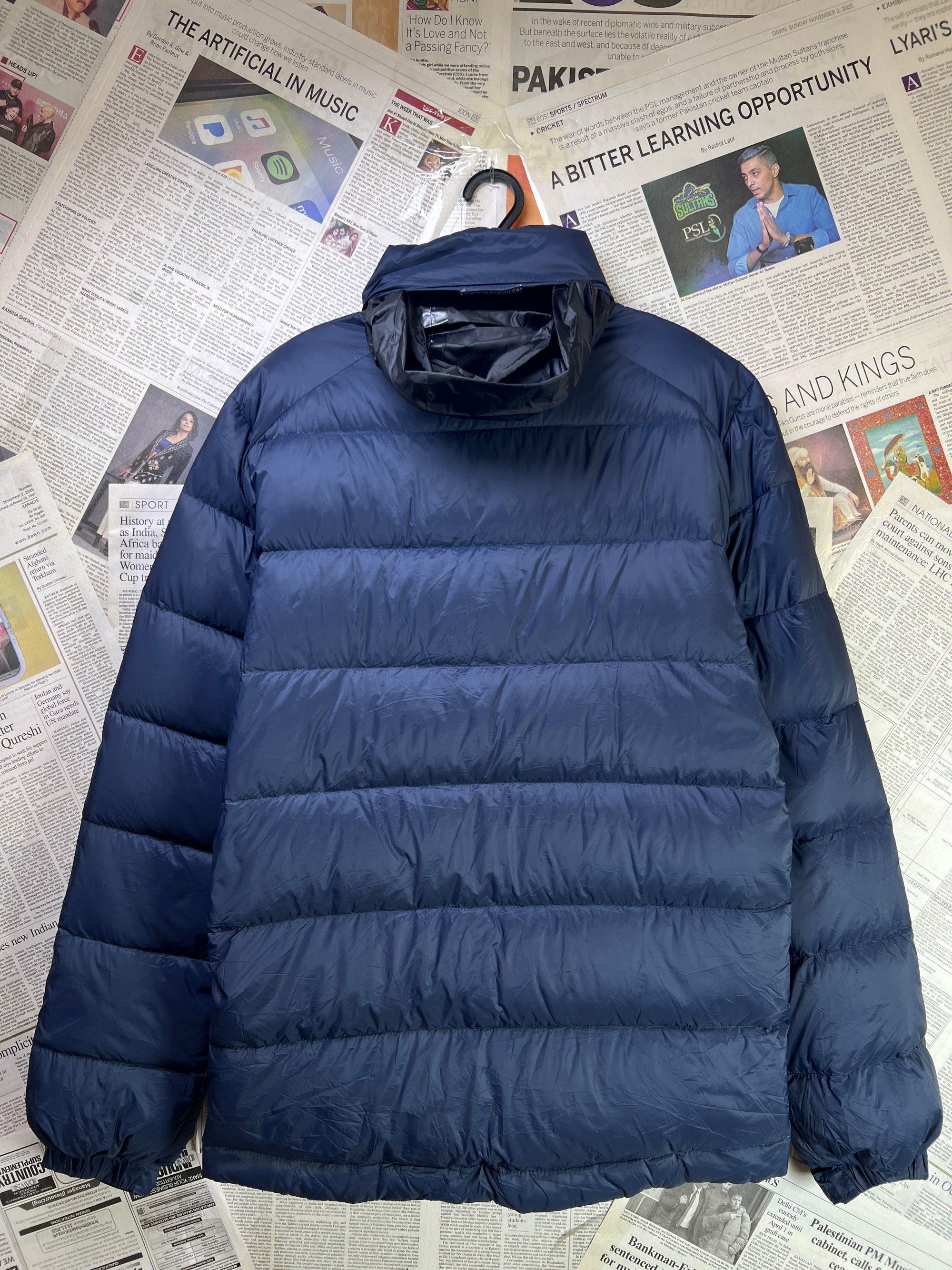 Crane® Large | Chest: 24" | Navy Blue | Puffer Jacket with convertible Hoodie | Duck Down/Feather Filling | 1762 - Genuine Maal