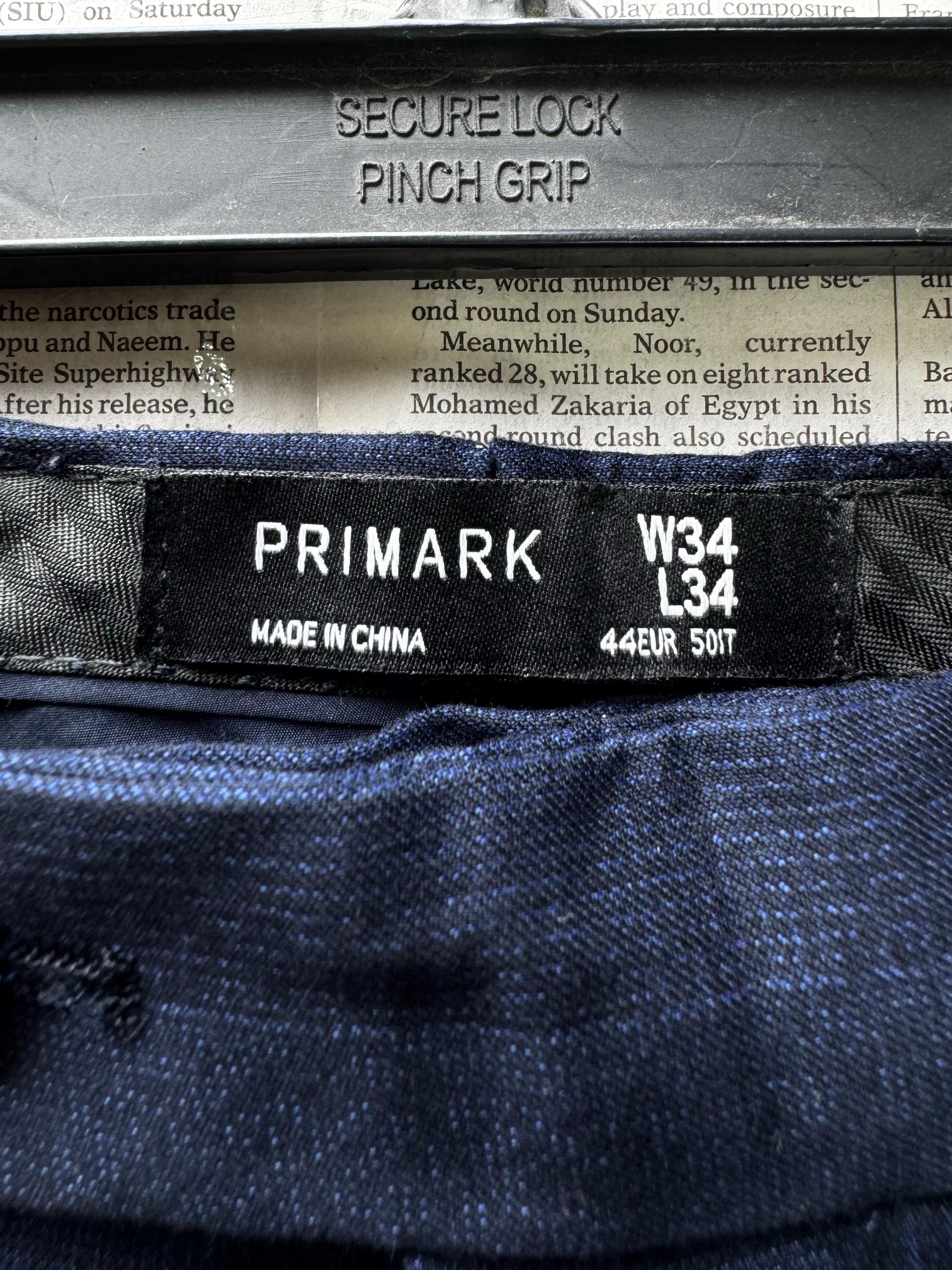 Primark® Waist: 34" | Navy Blue | Dress Pants | Poly-Viscose-Elastane | M4 - 2795 - Genuine Maal