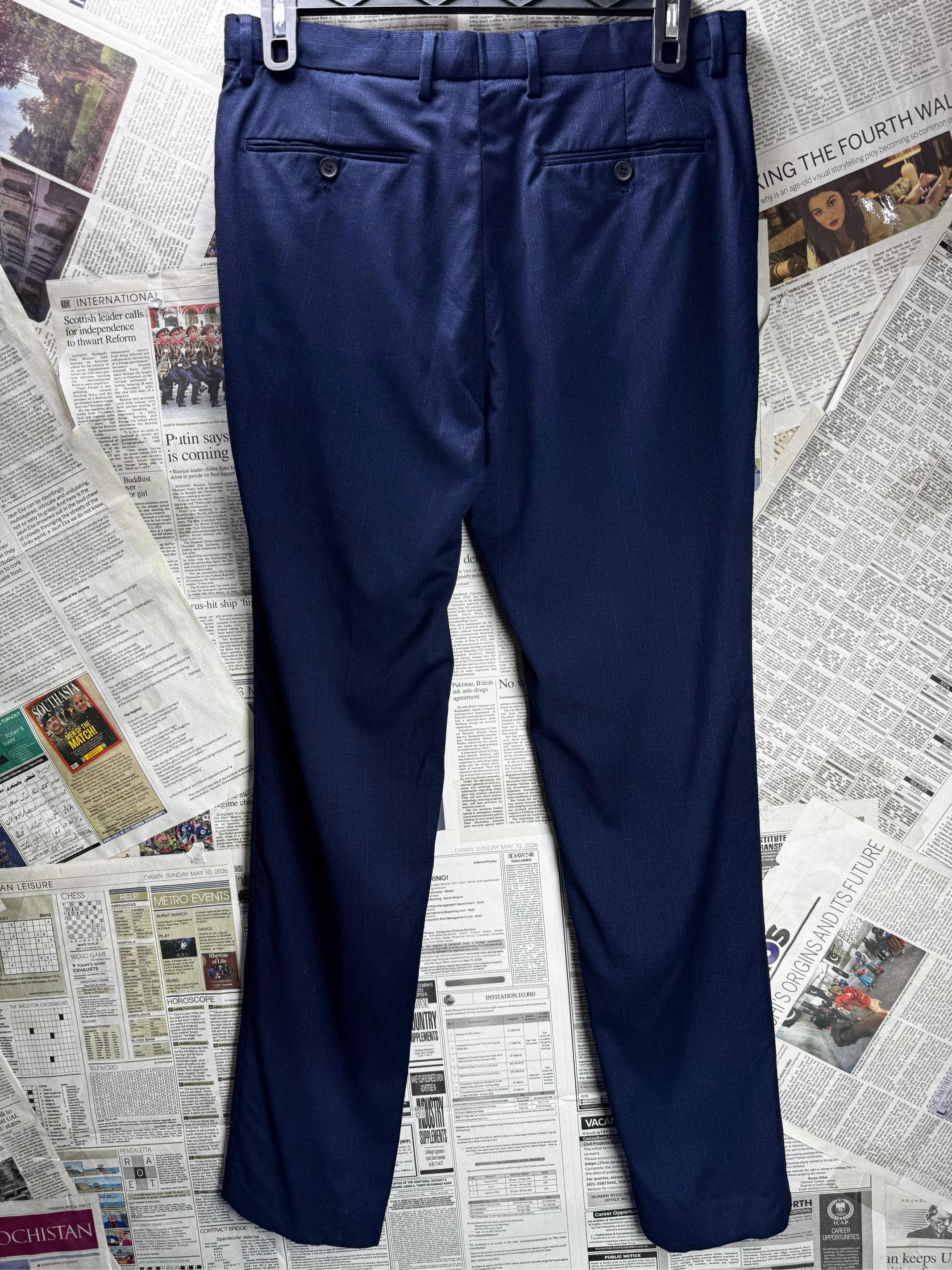 Primark® Waist: 34" | Navy Blue | Dress Pants | Poly-Viscose-Elastane | M4 - 2795 - Genuine Maal