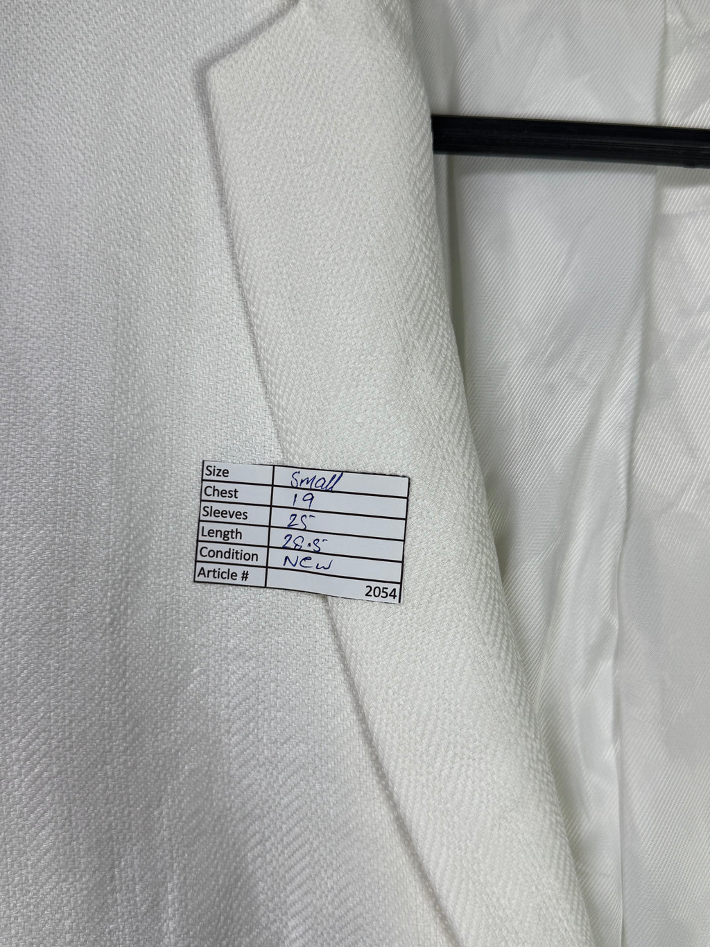 Splash® Small | Chest: 19" | White | Coat | 100% Linen | 2054 - Genuine Maal