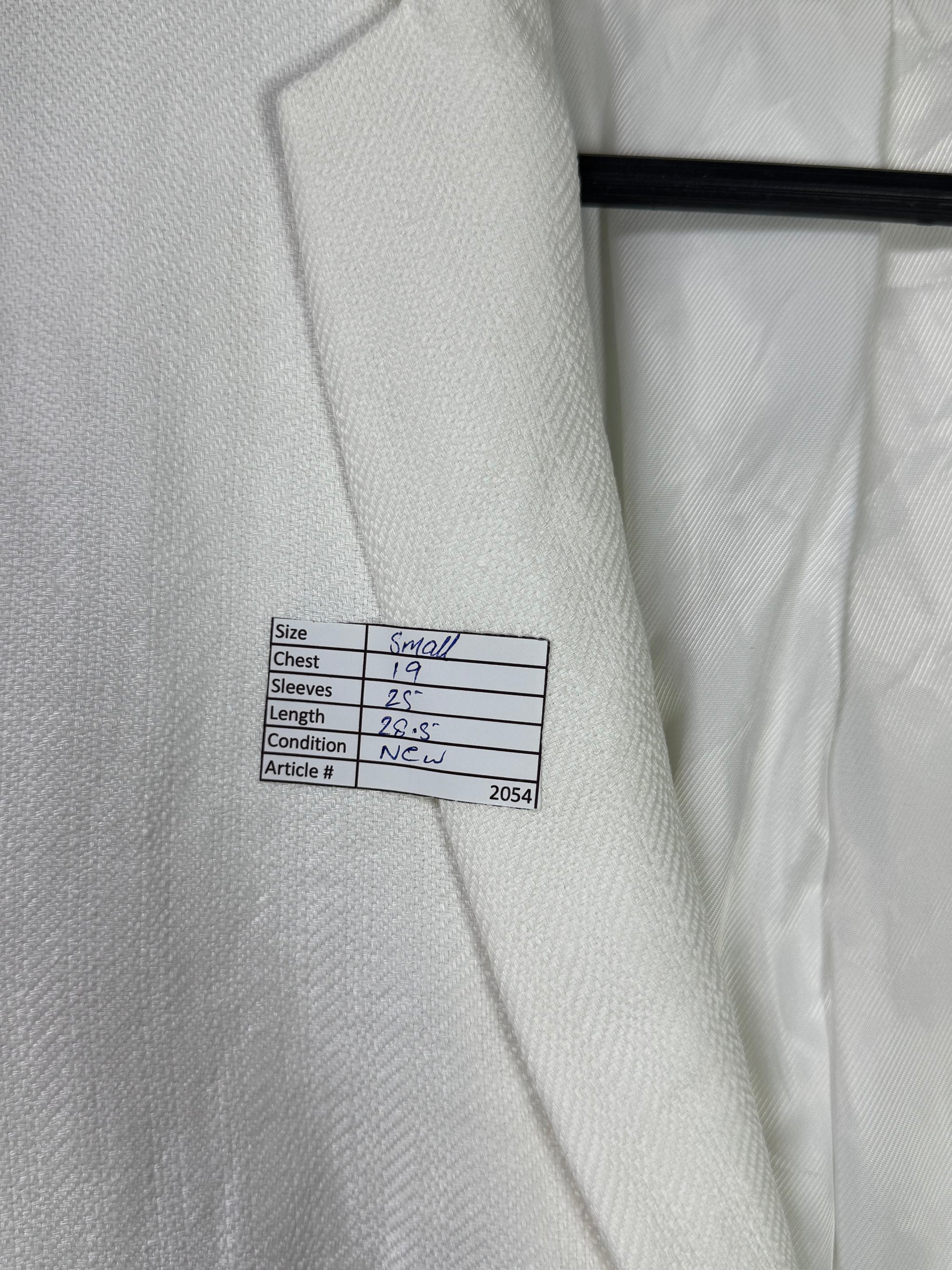 Splash® Small | Chest: 19" | White | Coat | 100% Linen | 2054 - Genuine Maal