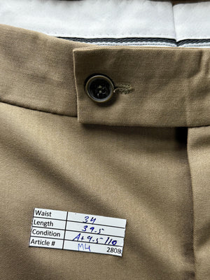 Boohoo® Waist: 34" | Tan | Chino Pants | Poly-Viscose-Elastane | M4 - 2808 - Genuine Maal