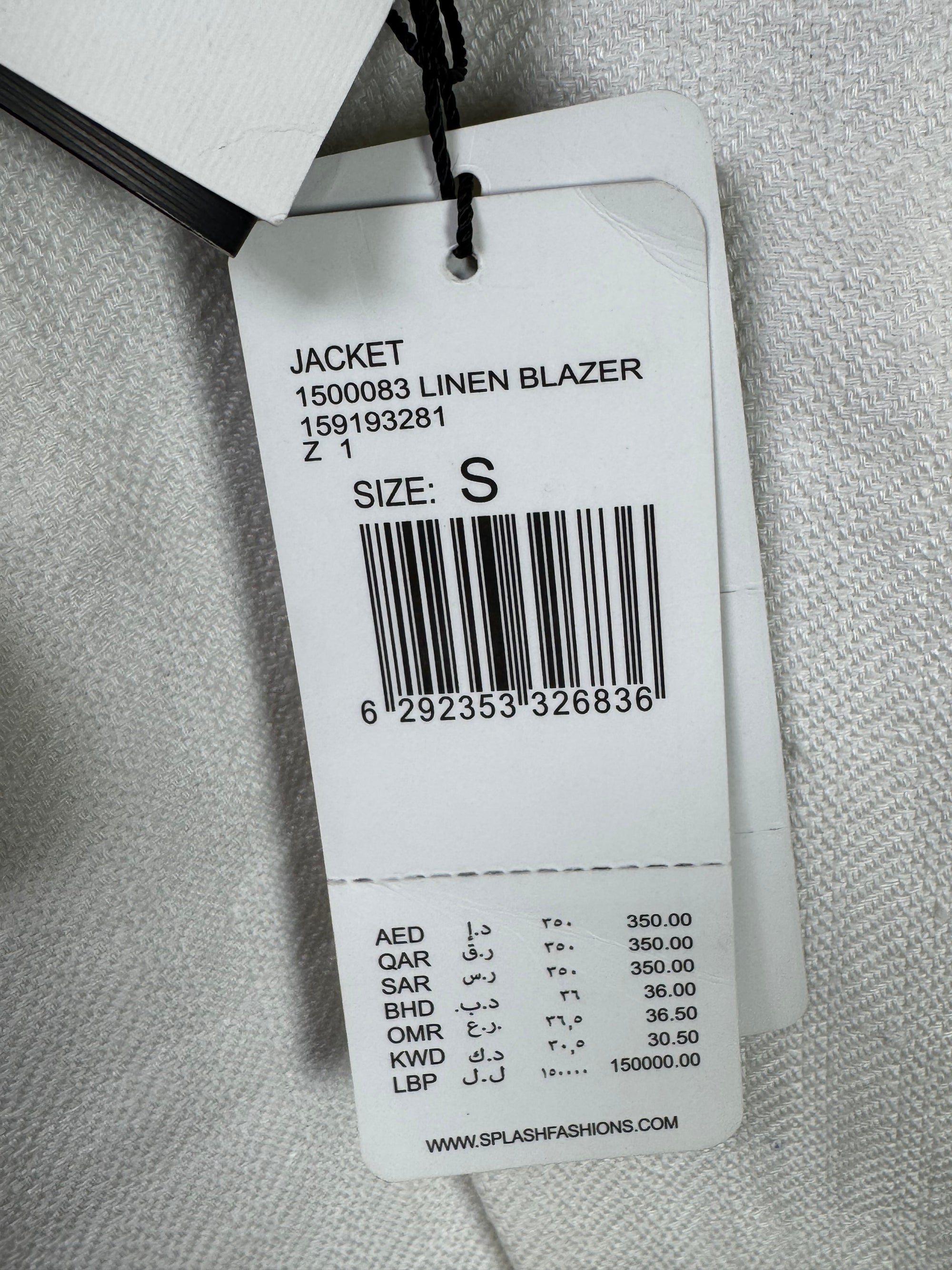 Splash® Small | Chest: 19" | White | Coat | 100% Linen | 2054 - Genuine Maal