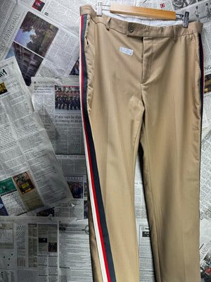 Boohoo® Waist: 34" | Tan | Chino Pants | Poly-Viscose-Elastane | M4 - 2808 - Genuine Maal