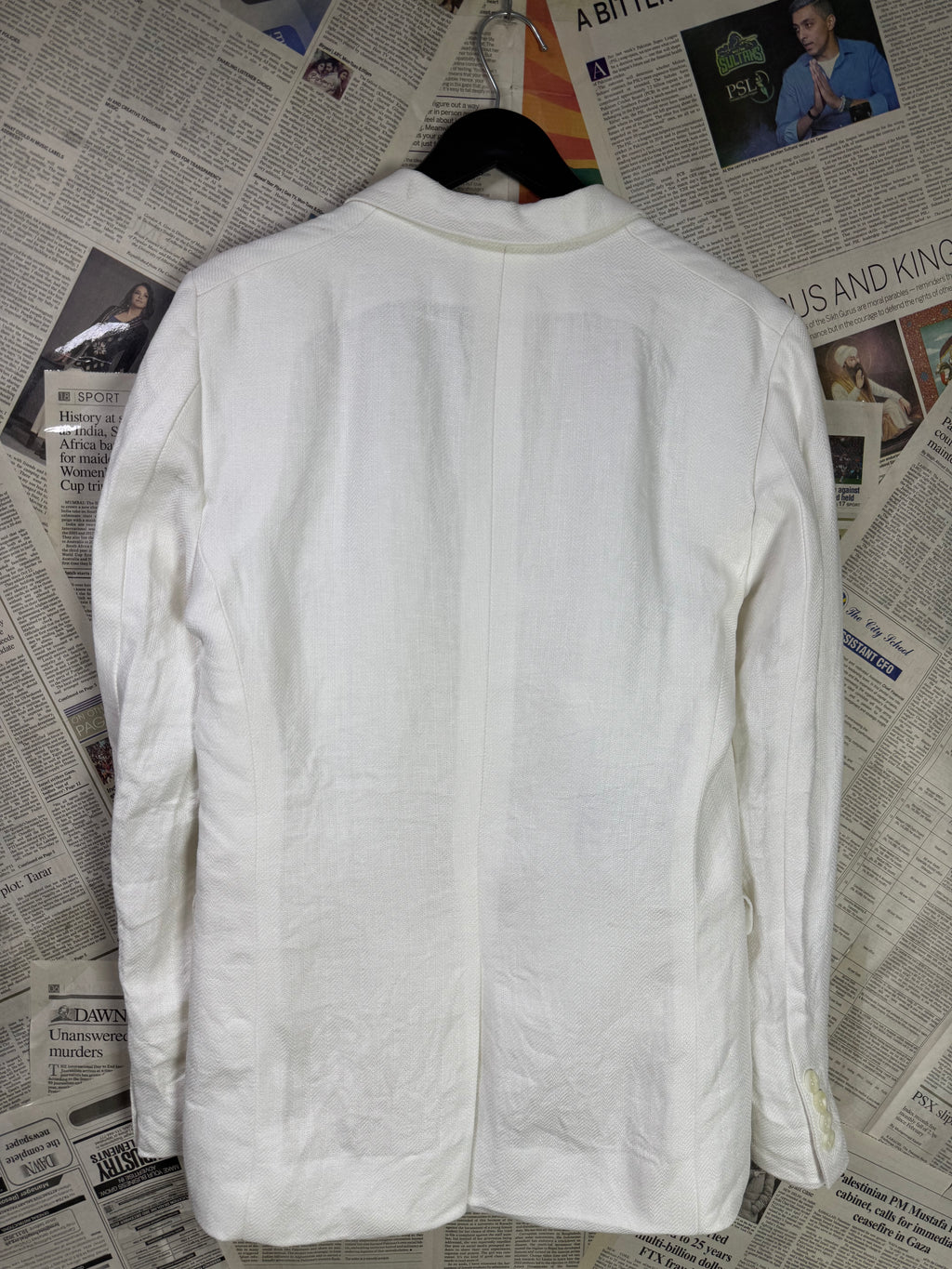 Splash® Small | Chest: 19" | White | Coat | 100% Linen | 2054 - Genuine Maal