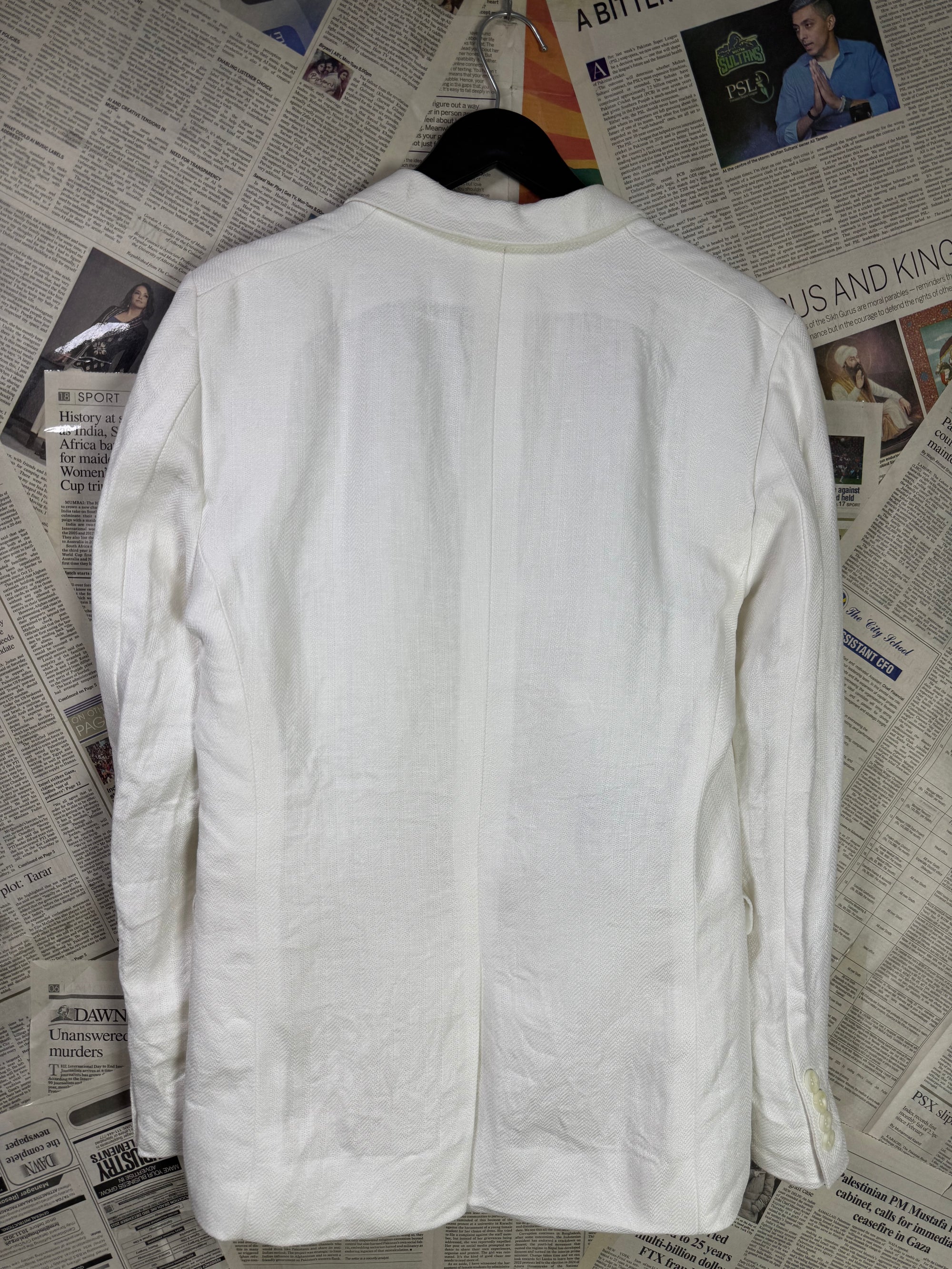 Splash® Small | Chest: 19" | White | Coat | 100% Linen | 2054 - Genuine Maal