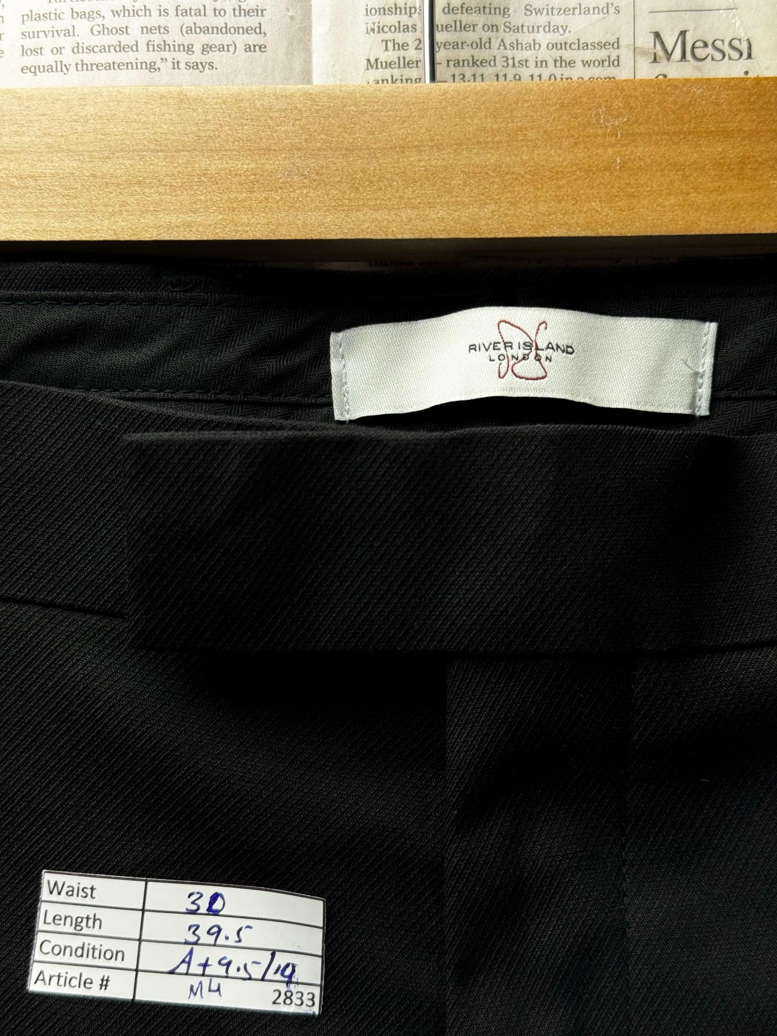 River Island® Waist: 30" | Black | Dress Pants | Poly-Viscose-Elastane | M4 - 2833 - Genuine Maal