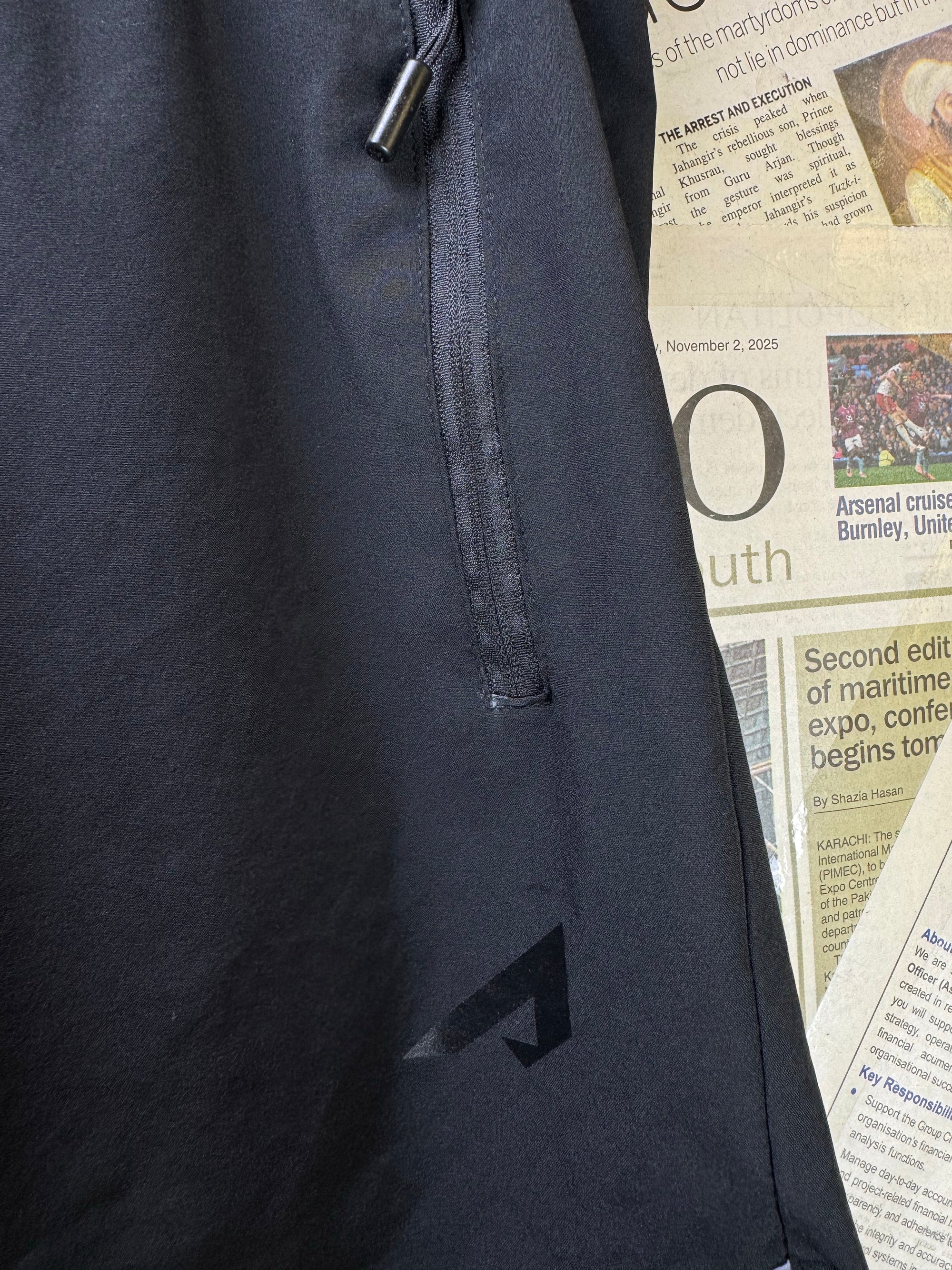 MAN® Waist: 28" to 30" | Black | Gym Shorts | Poly - Elastane | 1704 - Genuine Maal