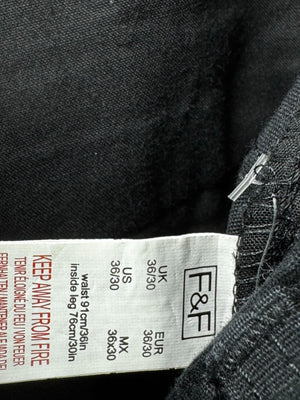 F&F® Waist: 36" | Black | Cargo Trouser | Cotton | M4 - 2804 - Genuine Maal