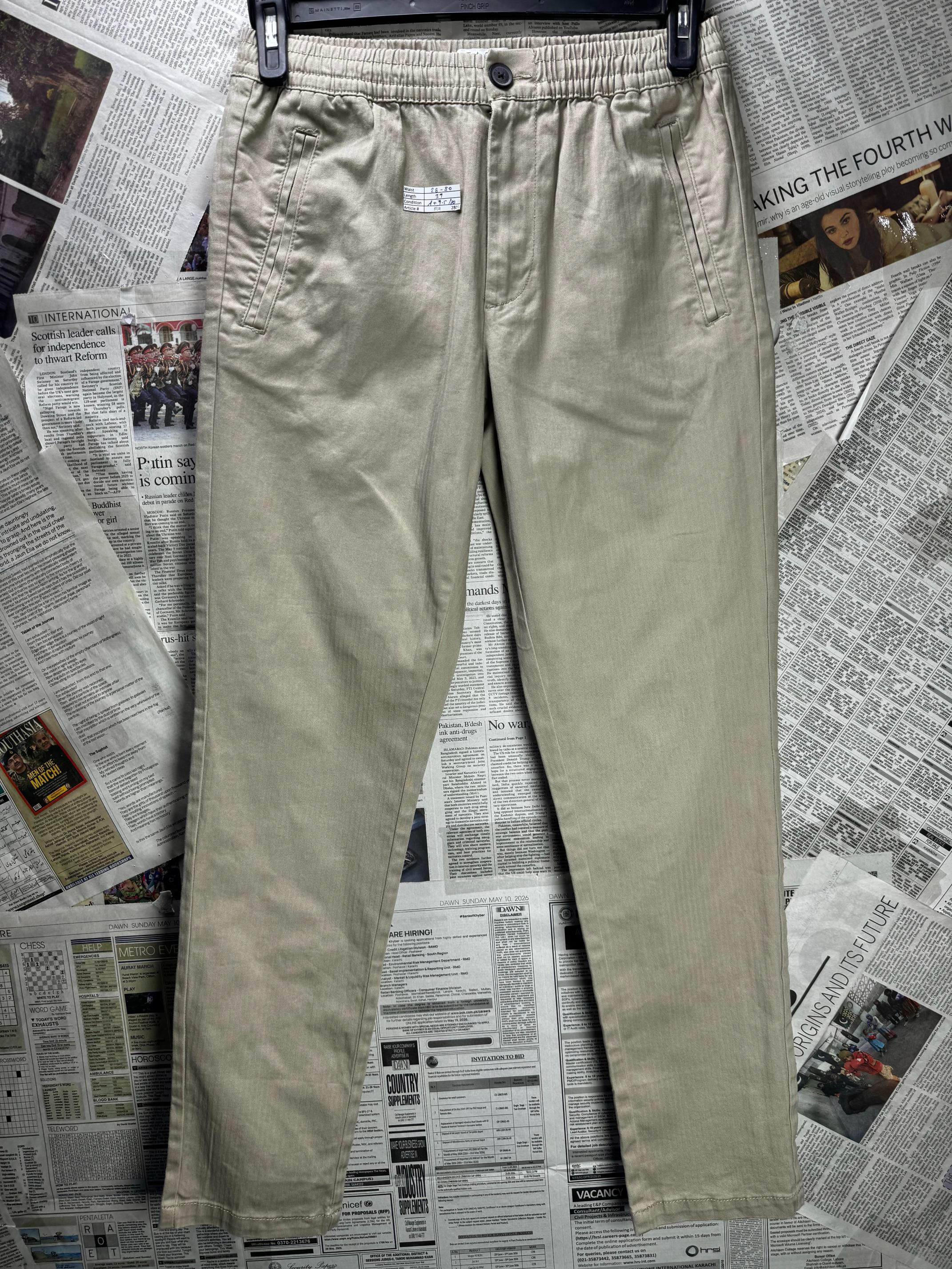 Easy® Waist: 28" to 30" | Tan | Slim Fit Trousers | Cotton-Elastane | M4 - 2803 - Genuine Maal
