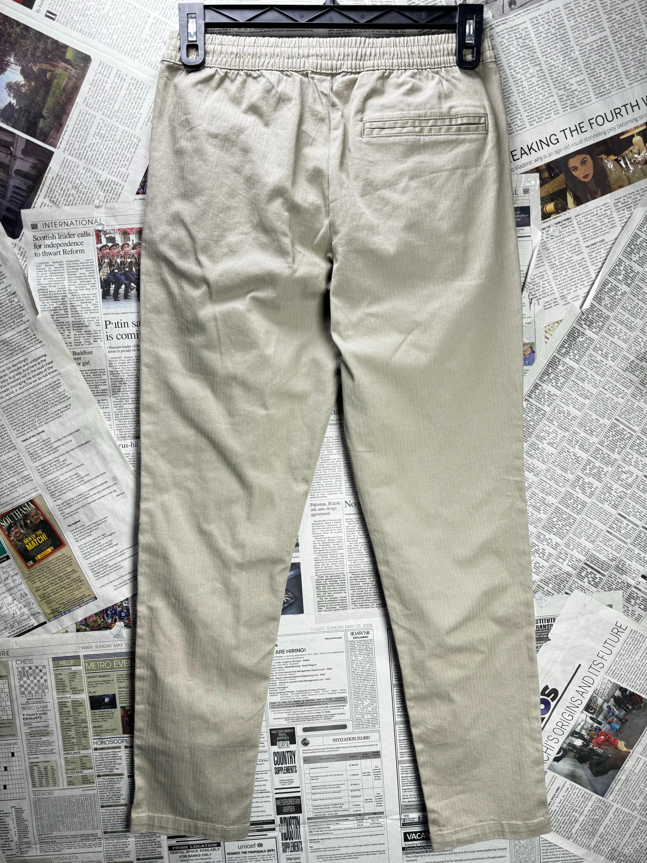 Easy® Waist: 28" to 30" | Tan | Slim Fit Trousers | Cotton-Elastane | M4 - 2803 - Genuine Maal