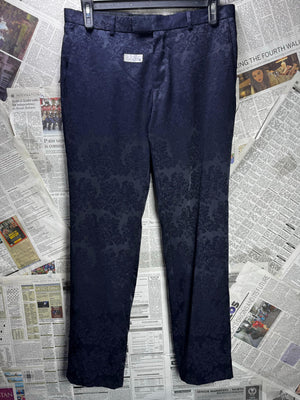 ® Waist: 34" | FLoral Blue | Regular Fit Pants | Poly-Viscose | M4 - 2797 - Genuine Maal