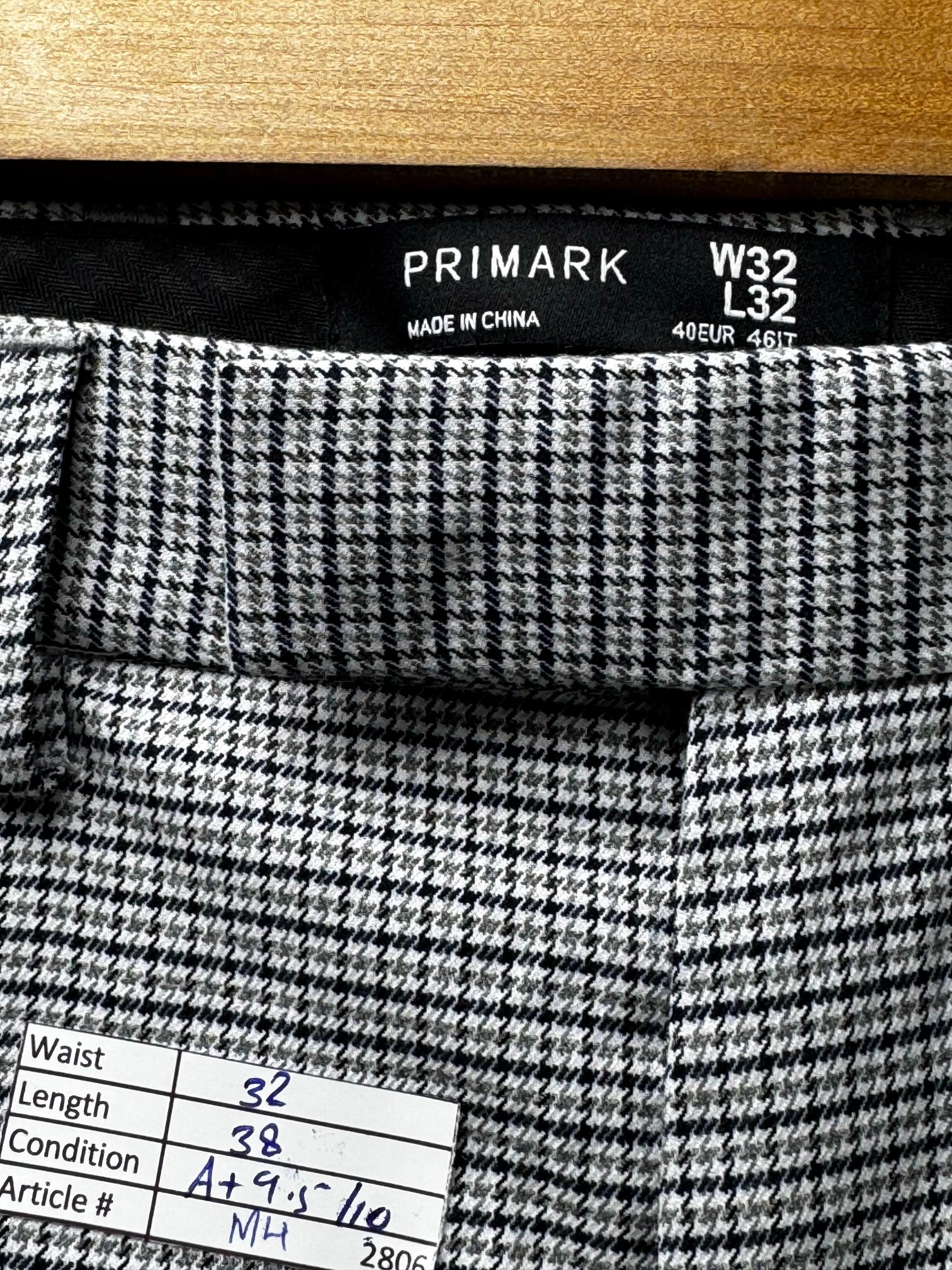 Primark® Waist: 32" | Check | Chino Pants | Poly-Viscose-Elastane | M4 - 2806 - Genuine Maal