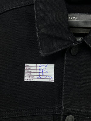 Asos® Small | Chest: 20.5" | Black | Short Length Denim Jacket | 1965 - Genuine Maal