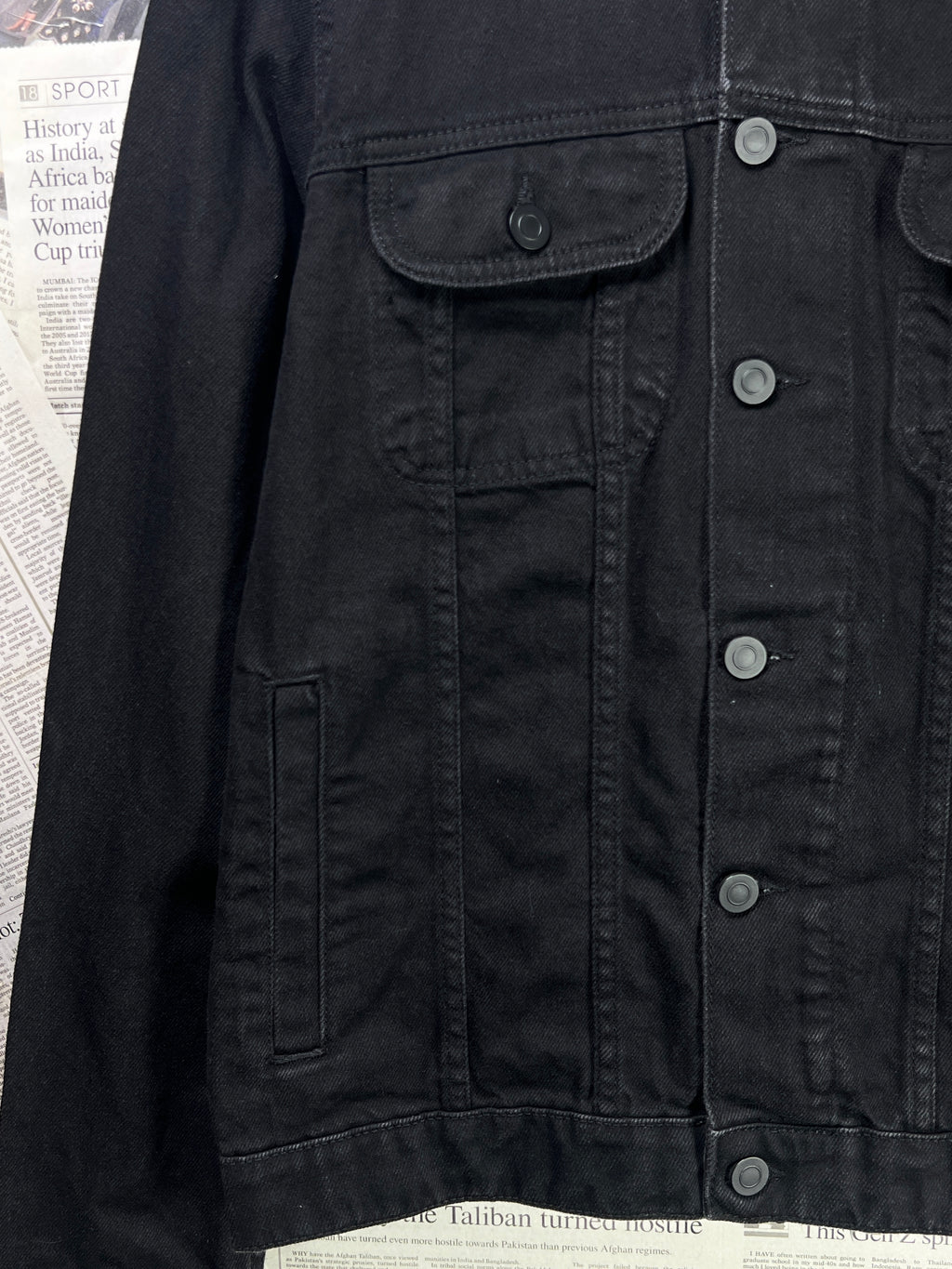 Asos® Small | Chest: 20.5" | Black | Short Length Denim Jacket | 1965 - Genuine Maal