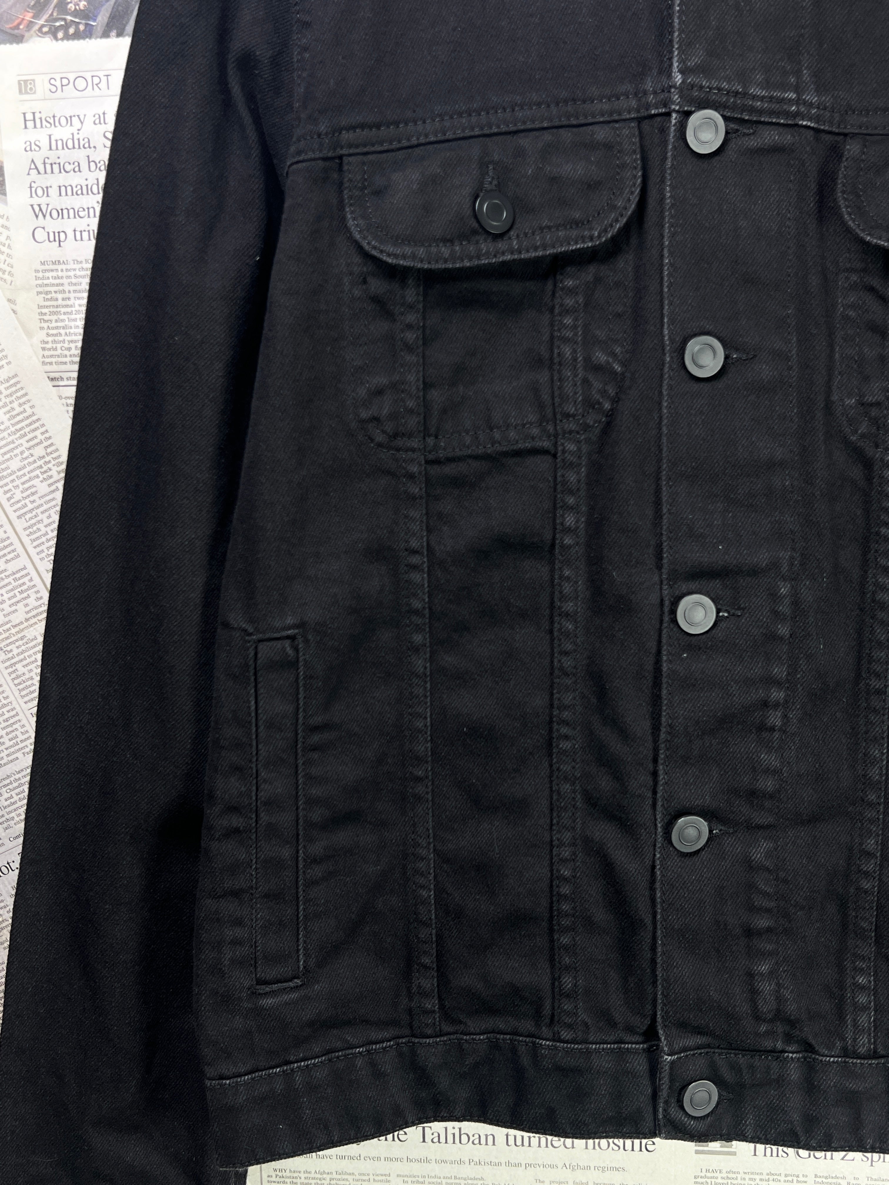 Asos® Small | Chest: 20.5" | Black | Short Length Denim Jacket | 1965 - Genuine Maal