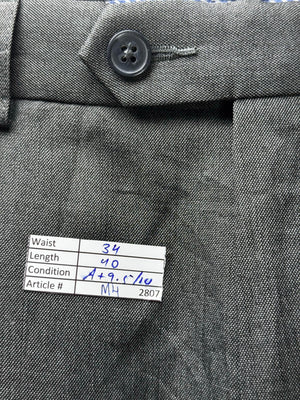 M&S® Waist: 34" | Grey | Dress Pants | Polyester | M4 - 2807 - Genuine Maal