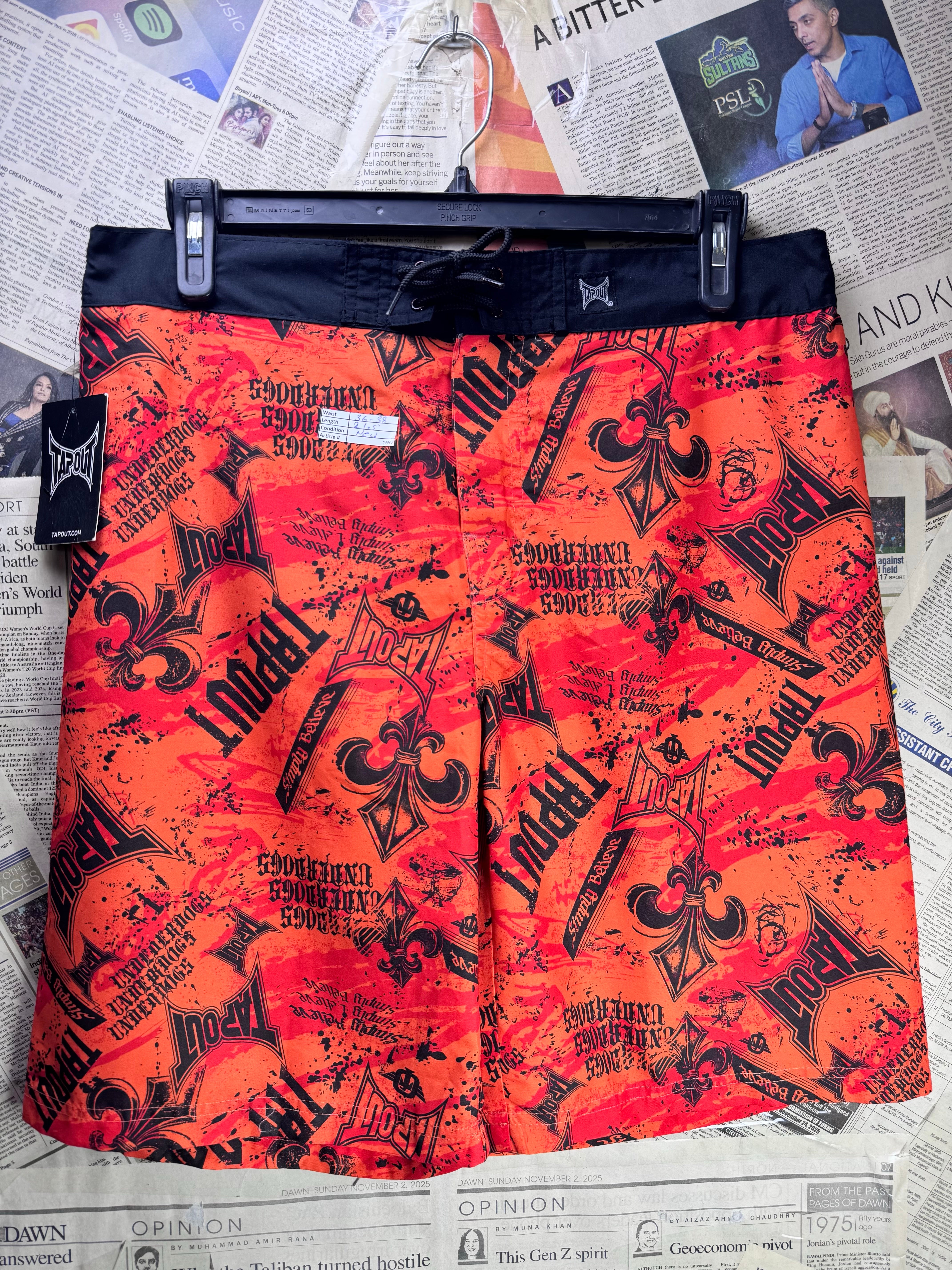 Tapout® Waist: 36" to 38" | Burnt Orange | Fight Shorts | Poly | 1697 - Genuine Maal