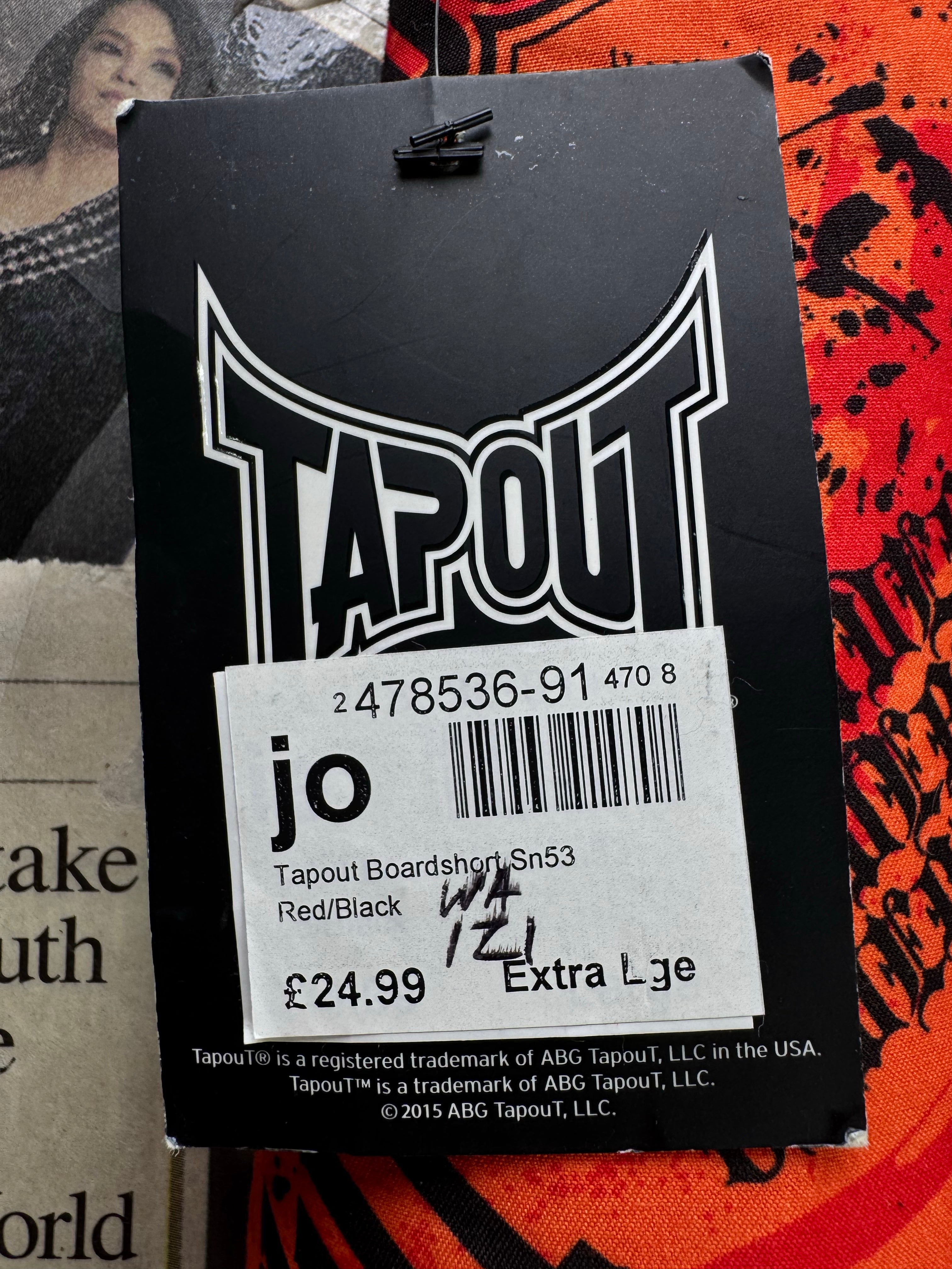 Tapout® Waist: 36" to 38" | Burnt Orange | Fight Shorts | Poly | 1697 - Genuine Maal