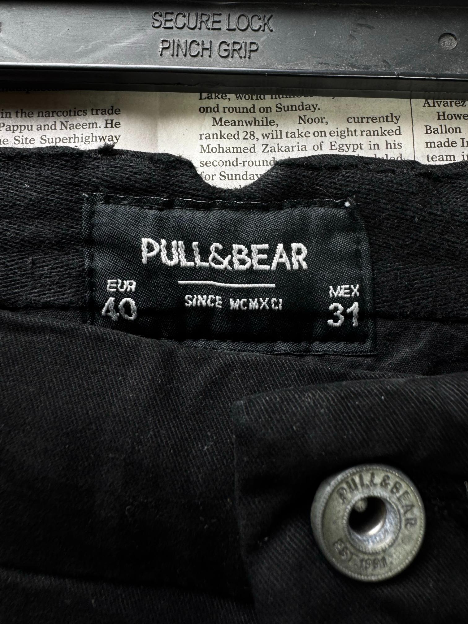 Pull & Bear® Waist: 32" | Black | Chino Pants | Cotton-Elastane | M4 - 3123 - Genuine Maal