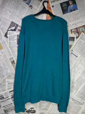 T*mmy Hilfiger® Large | Chest: 23.5" | Cyan | Sweater | Cotton - Silk Blend | 2228 - Genuine Maal