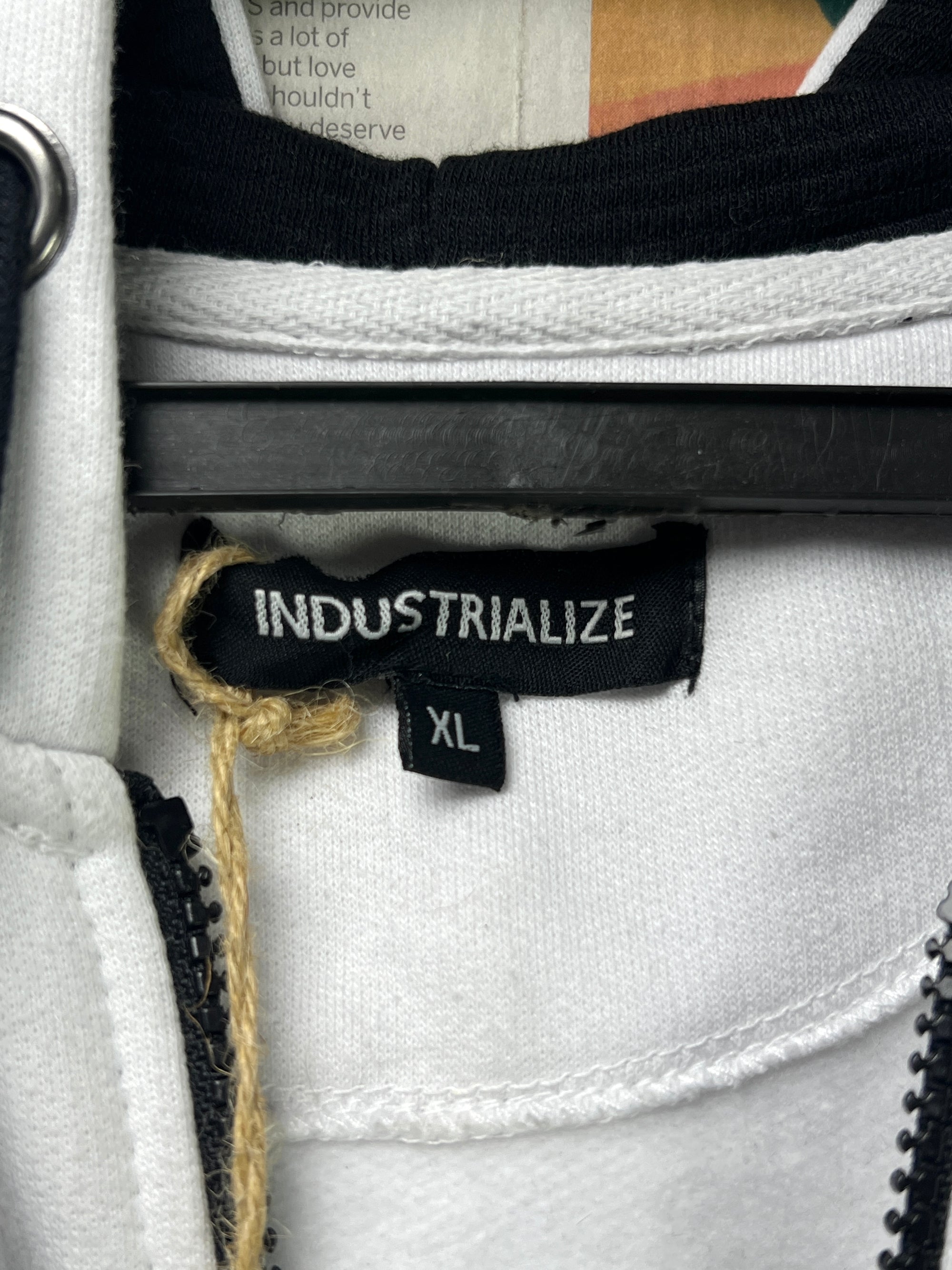 Industrialize® Large | Chest: 23" | White | Jacket with Hoodie | Light Fleece Lining | 1964 - Genuine Maal