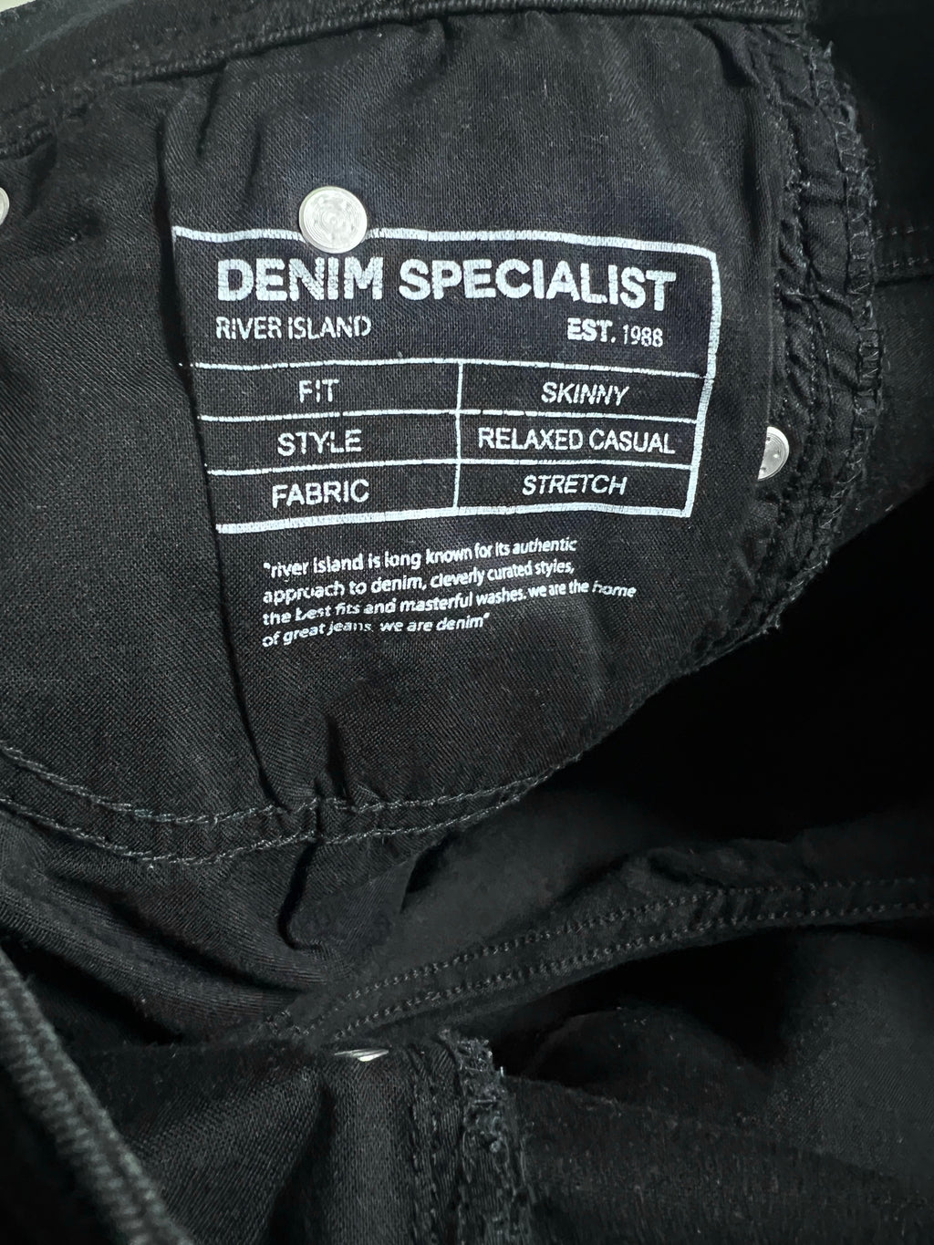 River Island® Waist: 32" | Black | Denim Pant | Skinny Fit | 2895 - Genuine Maal