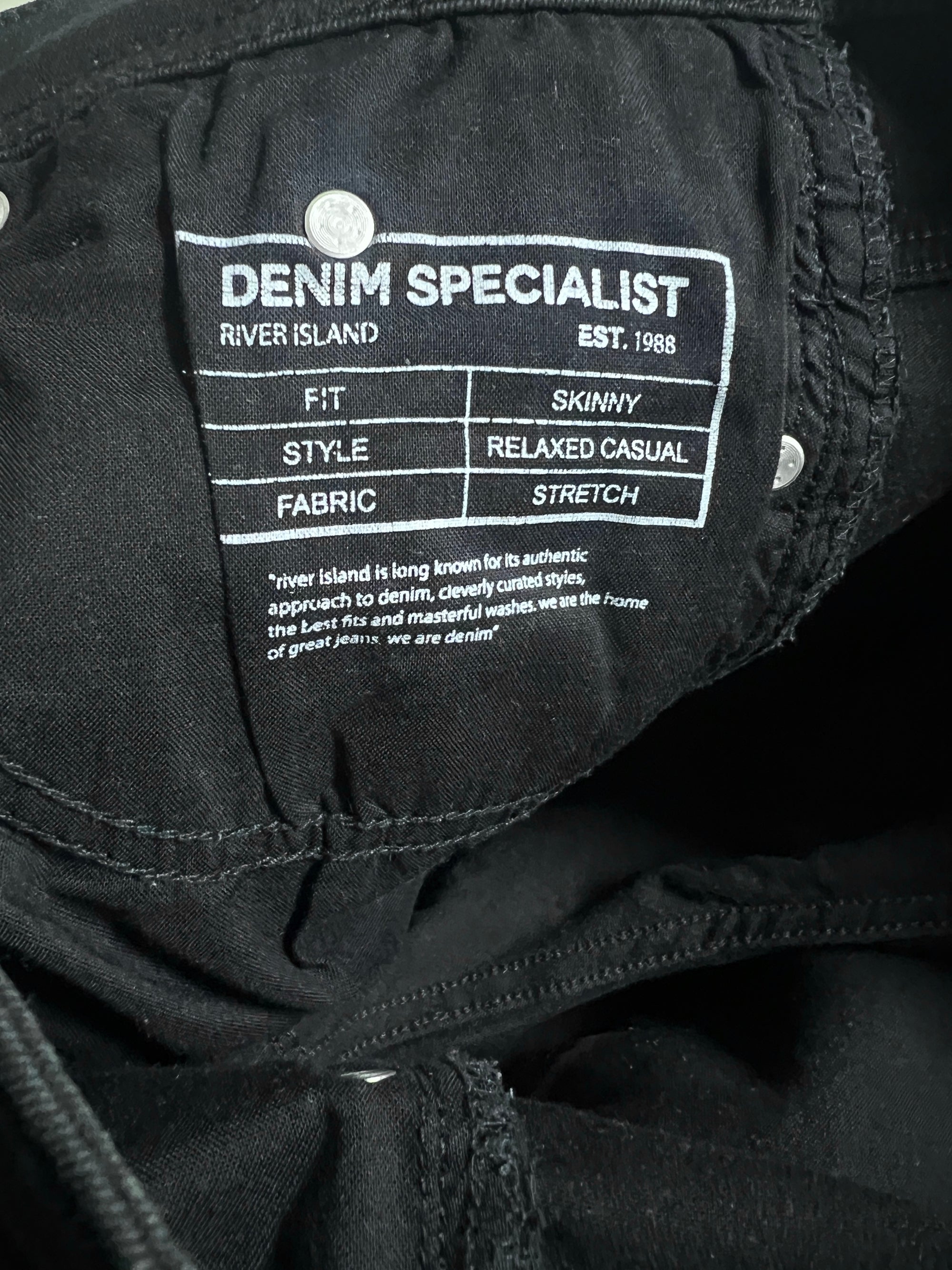 River Island® Waist: 32" | Black | Denim Pant | Skinny Fit | 2895 - Genuine Maal