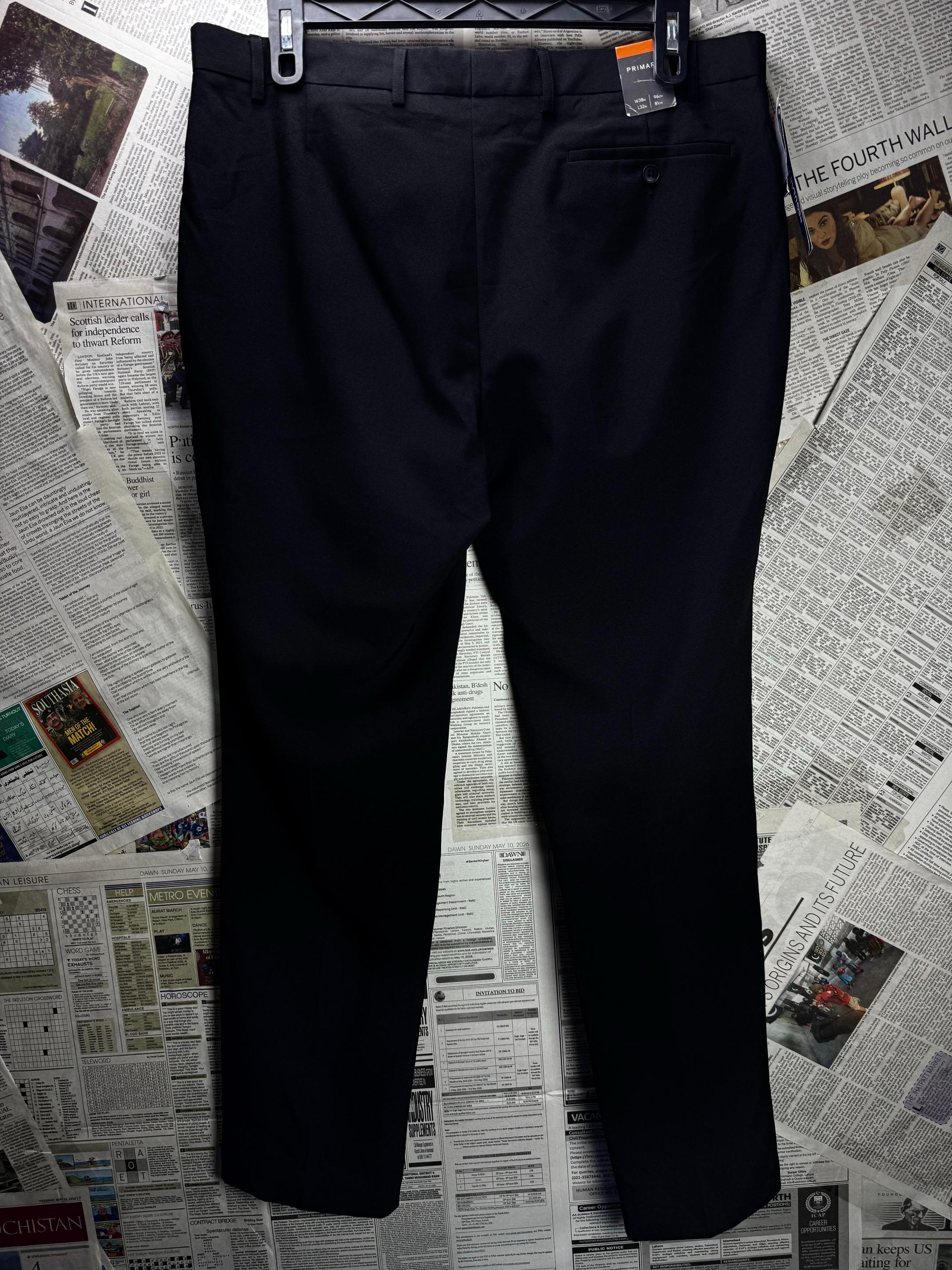 Primark® Waist: 38" | Black | Dress Pant | Polyester | M4 - 2819 - Genuine Maal