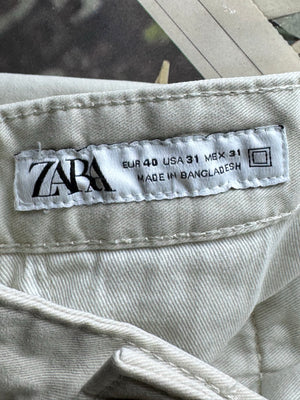 Zara® Waist: 32" | White Clay | Chino Shorts | 1728 - Genuine Maal