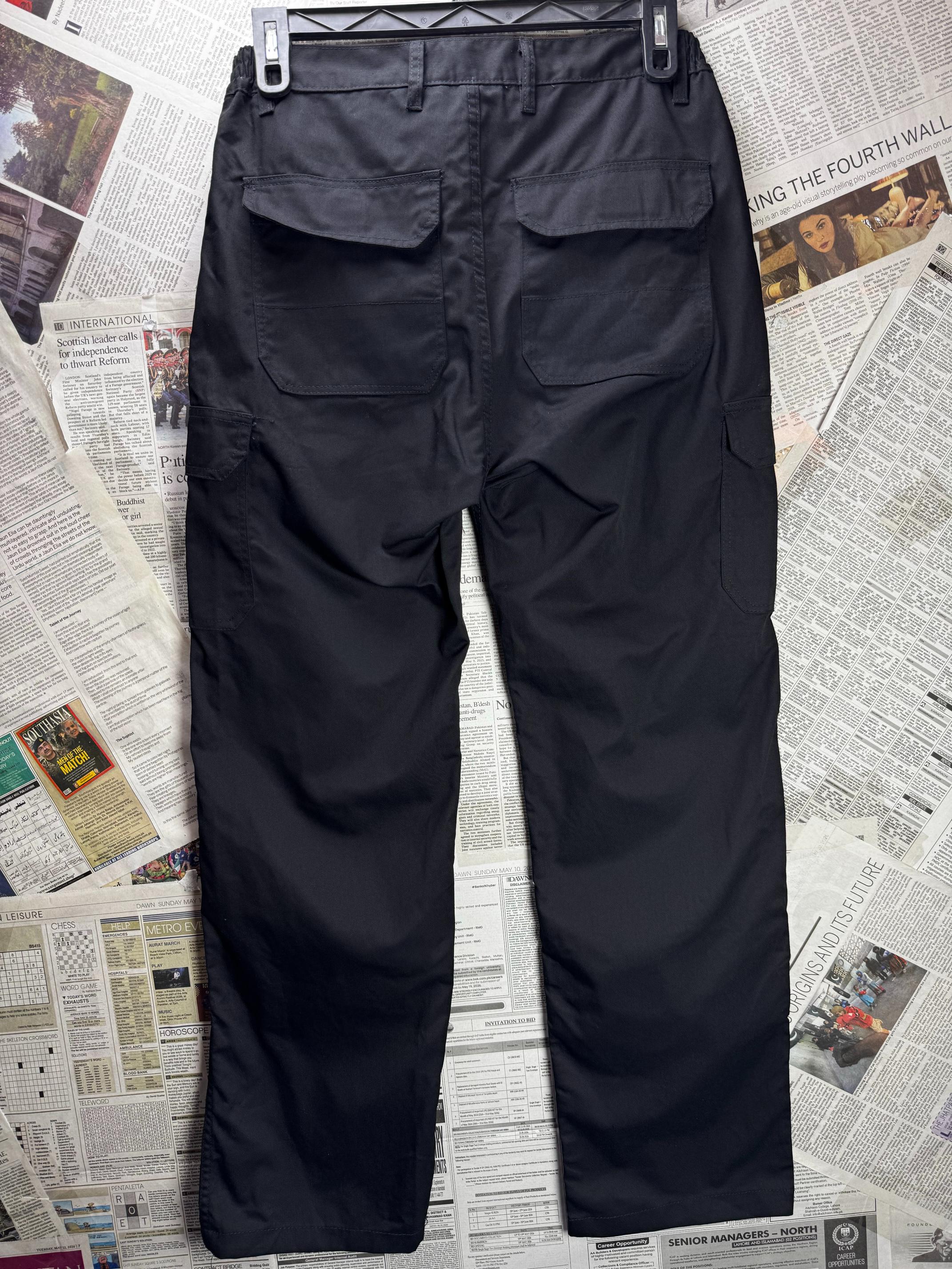 Fort Workwear® Waist: 30" to 32" | Black | Cargo Pants | Poly-Cotton | M4 - 2817 - Genuine Maal
