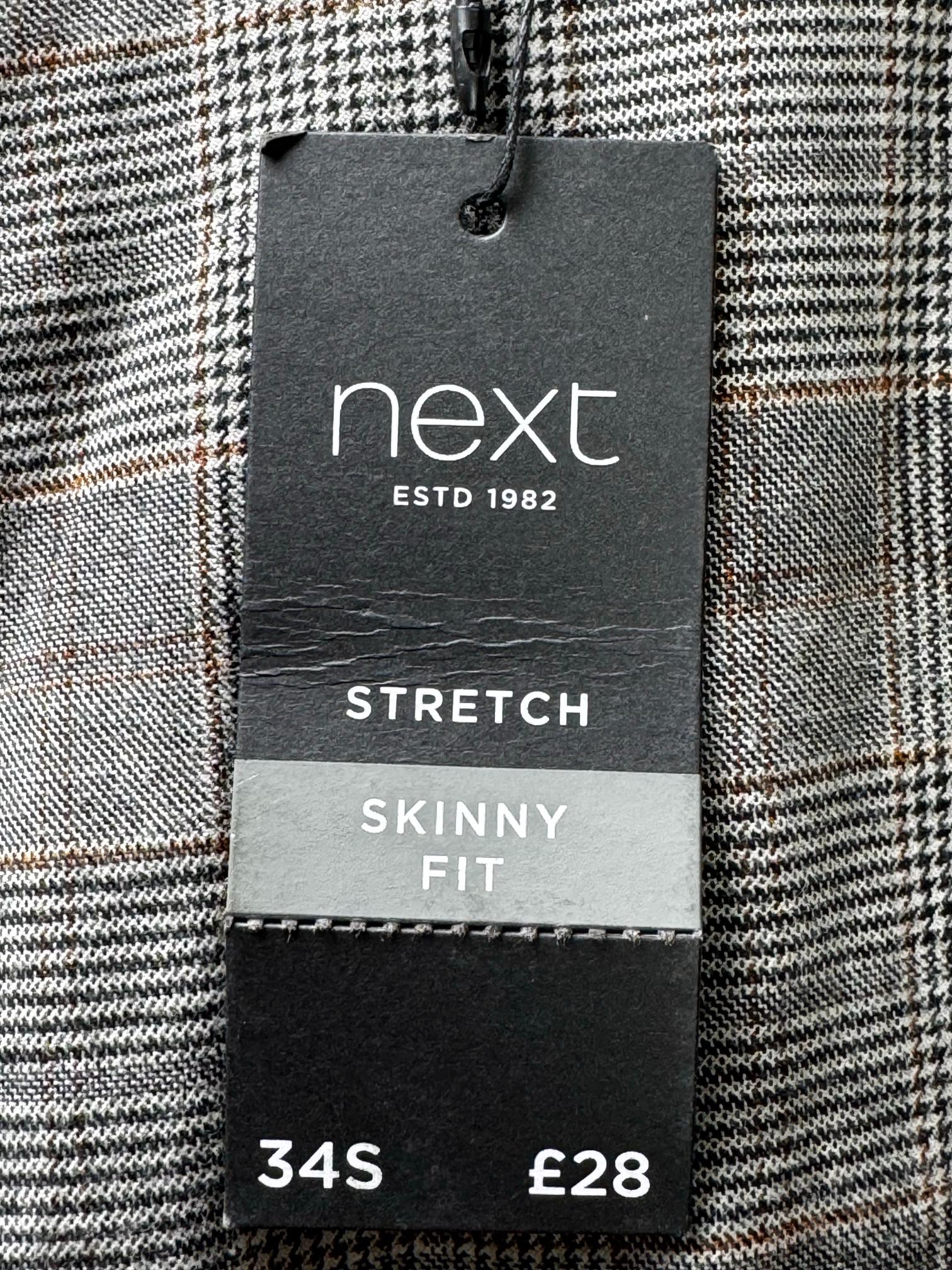 Next® Waist: 34" | Check | Skinny Fit Chino Pants | Cotton-Elastane | M4 - 2835 - Genuine Maal